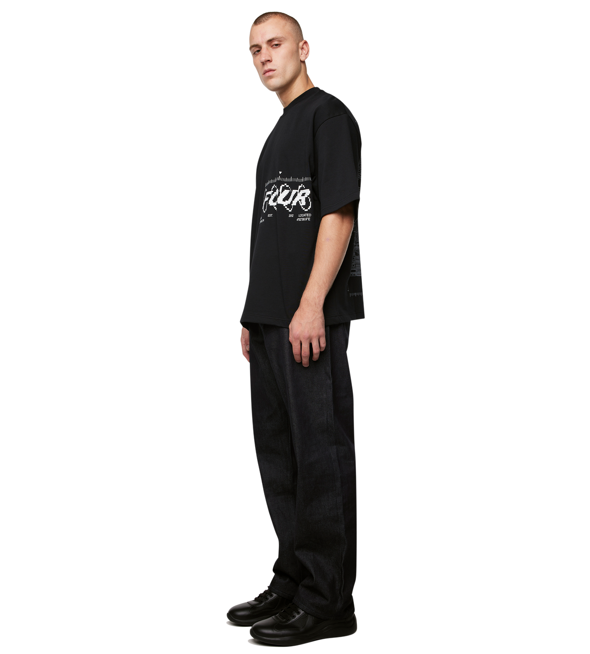 Map Logo Boxy T-Shirt Black