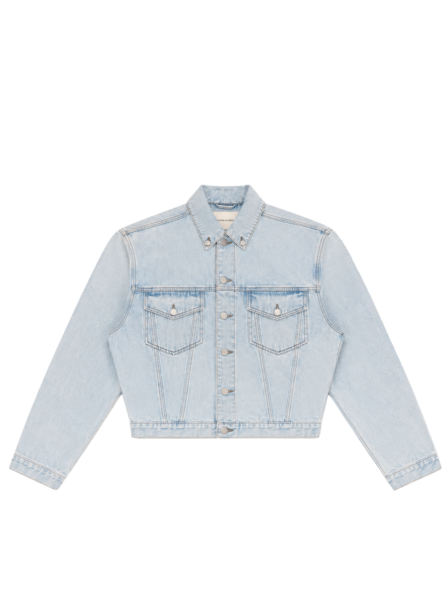 Entire Studios Shrunken Denim Jacket in Old Blue