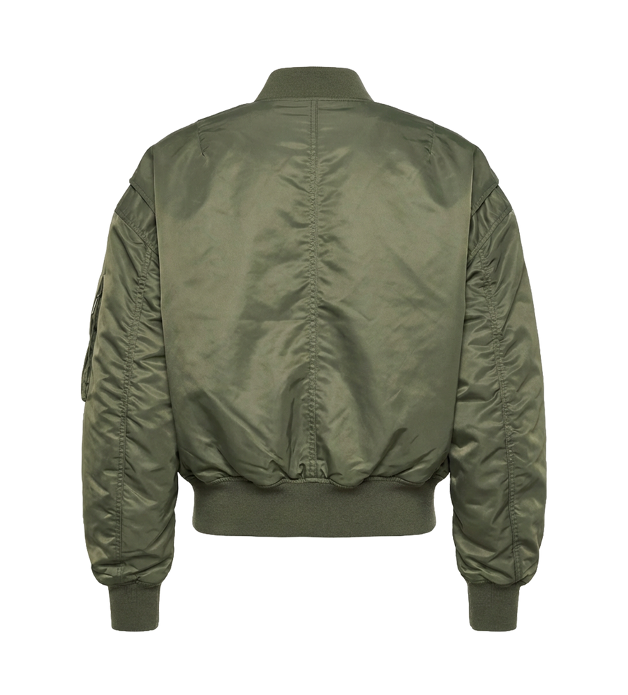 ENTIRE STUDIOS Cropped Broad Bomber in Khaki