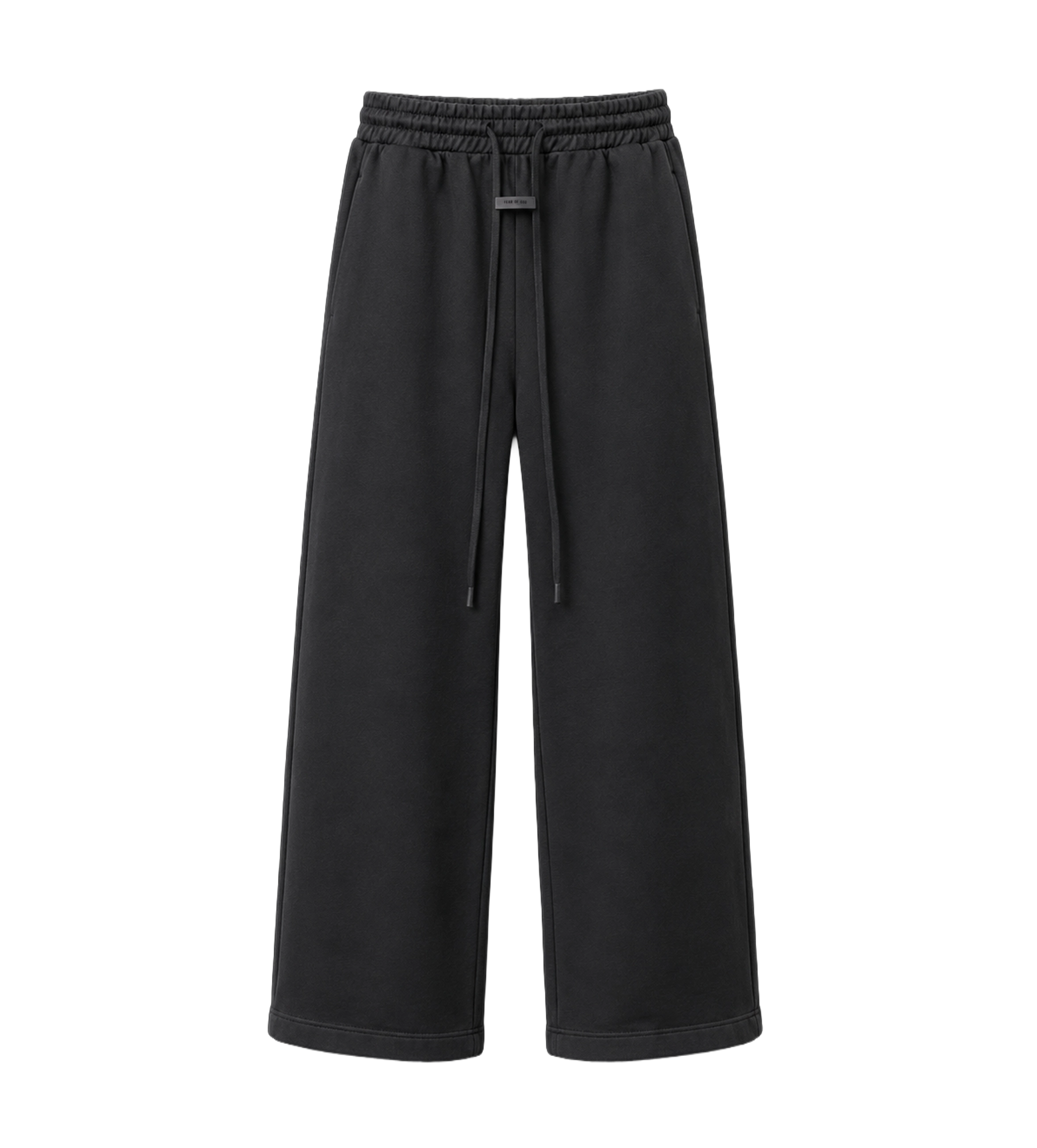 Fear of God Varsity Print Wide Leg Sweatpant in Black