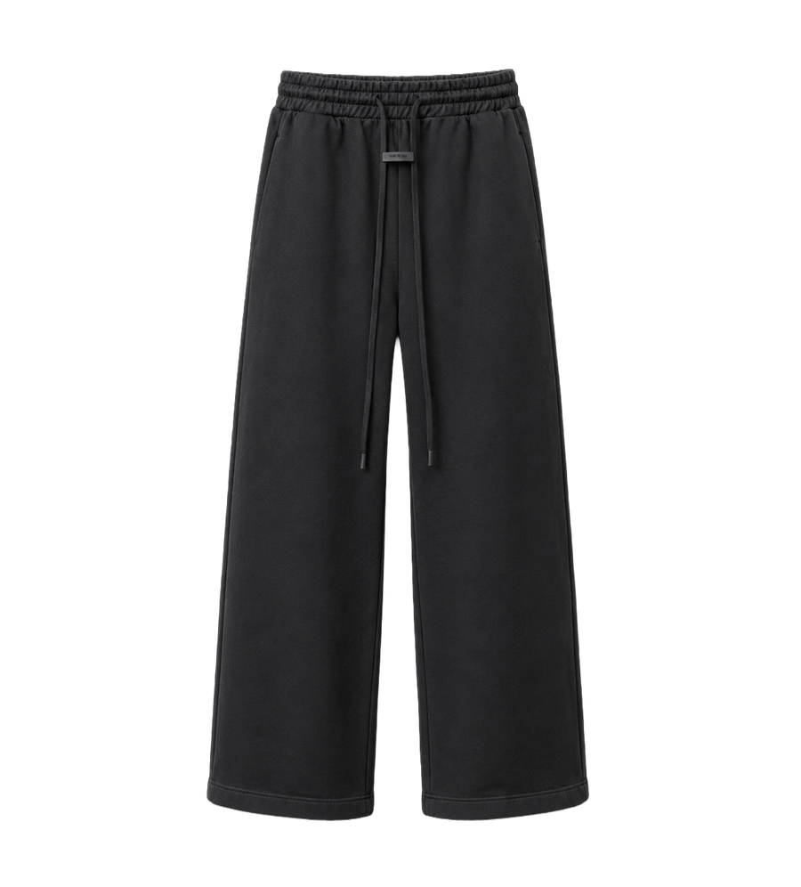 Fear of God Varsity Print Wide Leg Sweatpant in Black