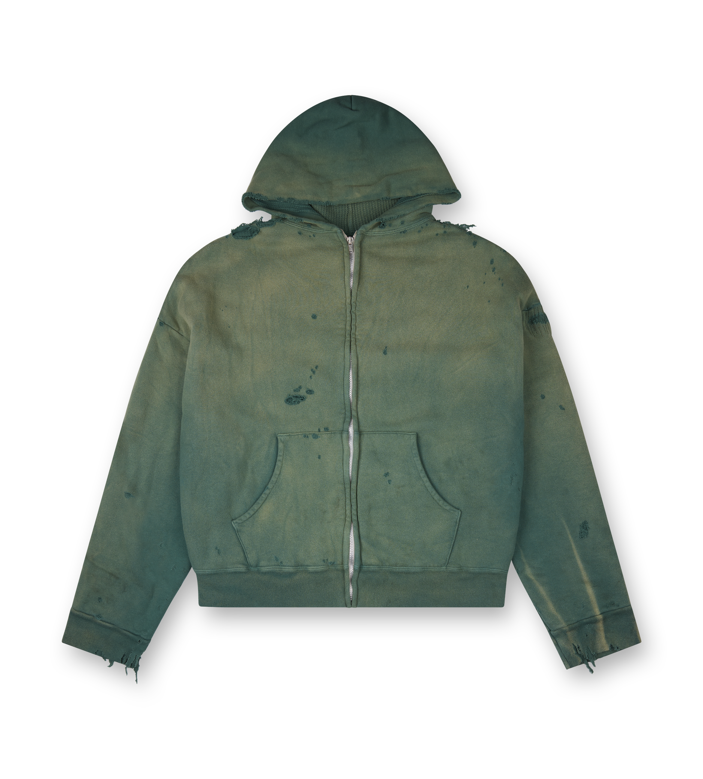 Double Face Zip Hoodie - Green