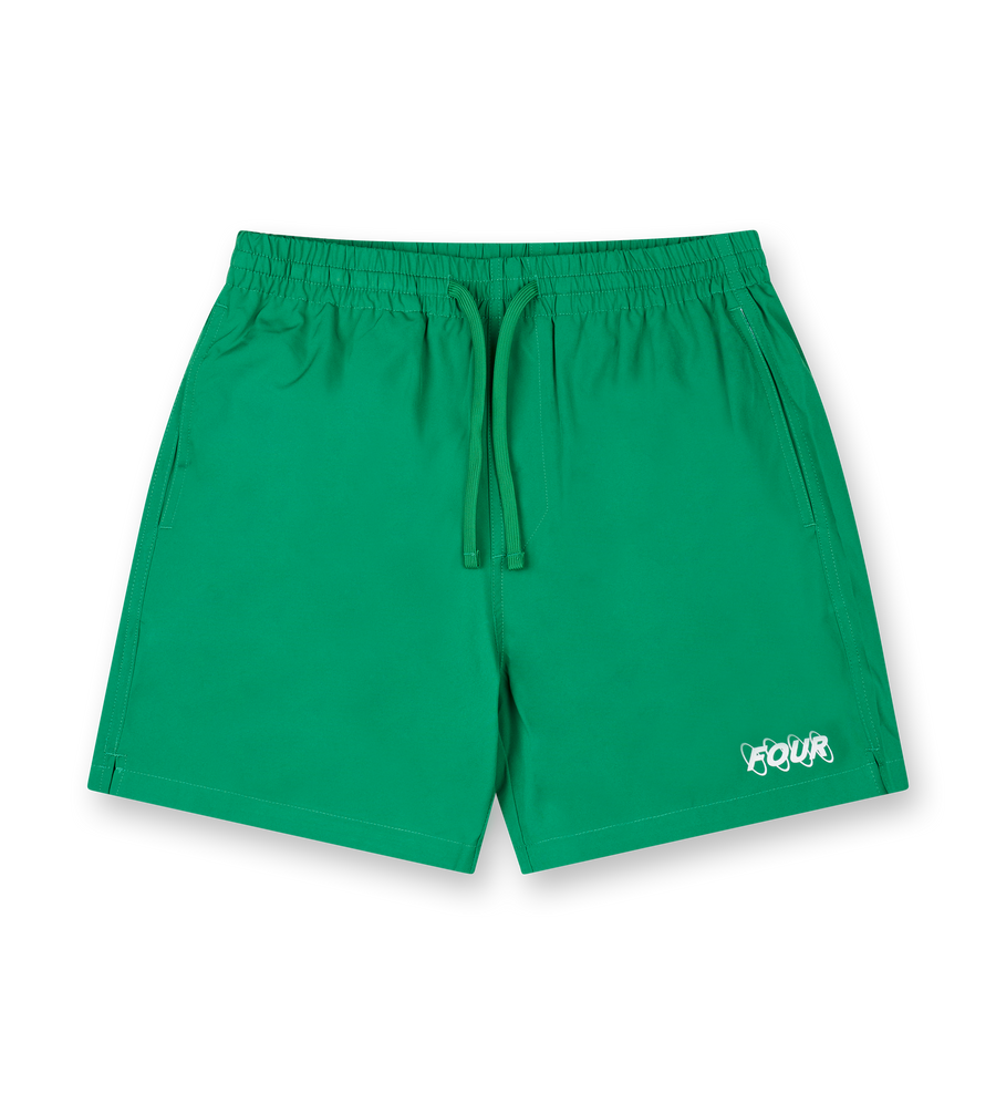 Circles Swim Shorts Green Bee/ White