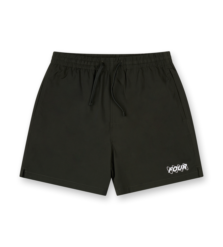Circles Swim Shorts Army Green/ White