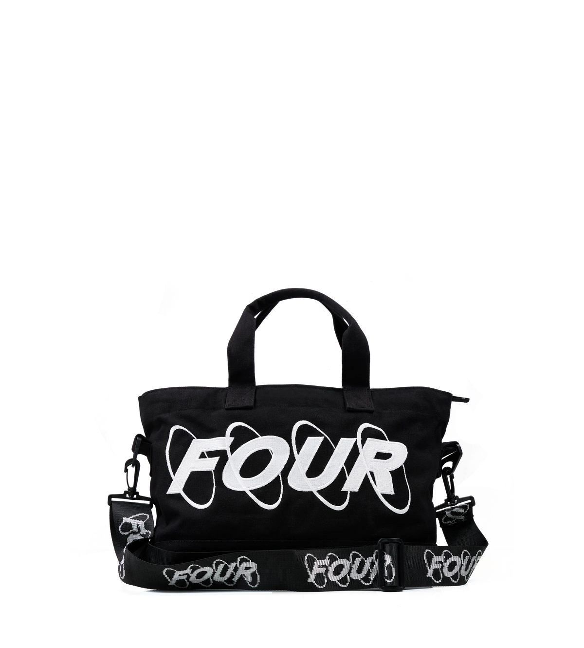 Circles Embroidery Shopper Wit