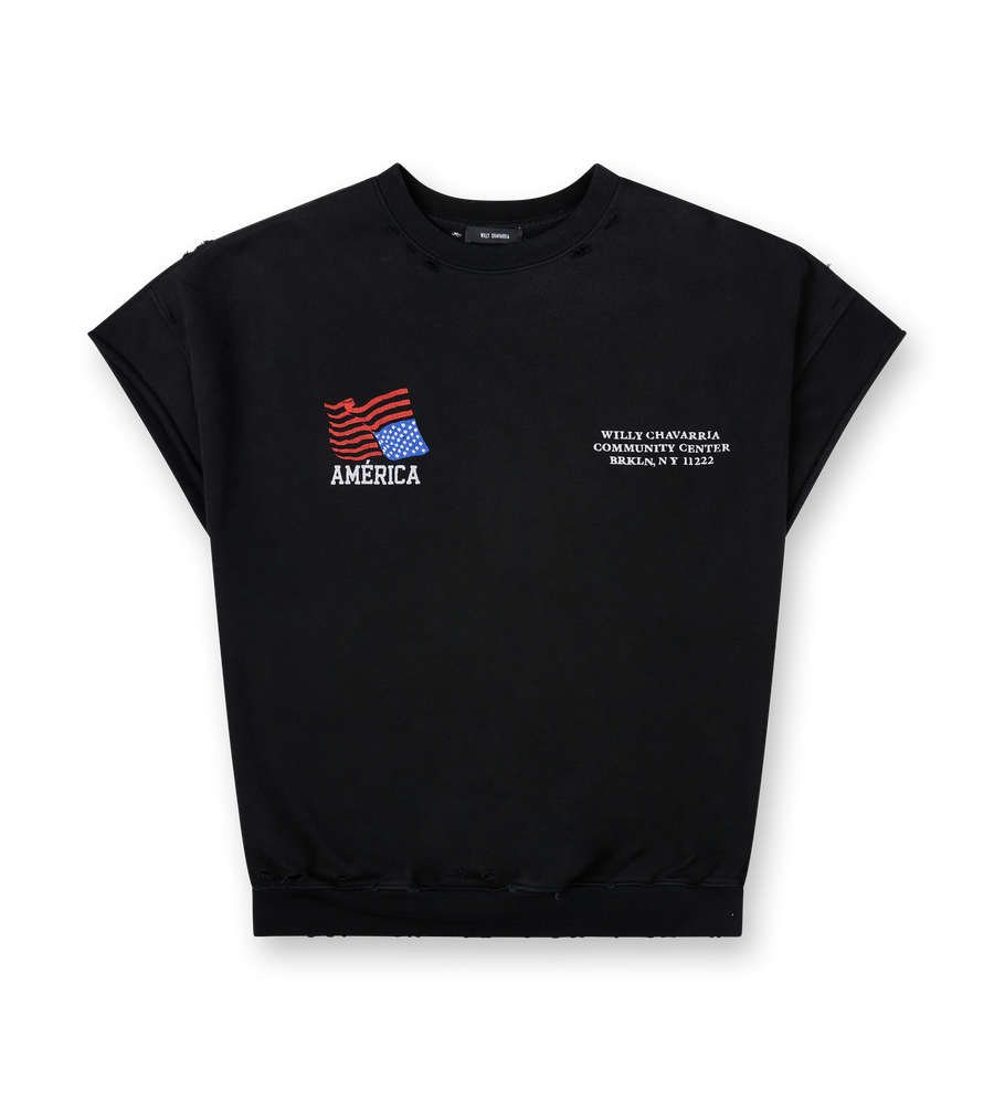 Black 'America' Muscle Tee