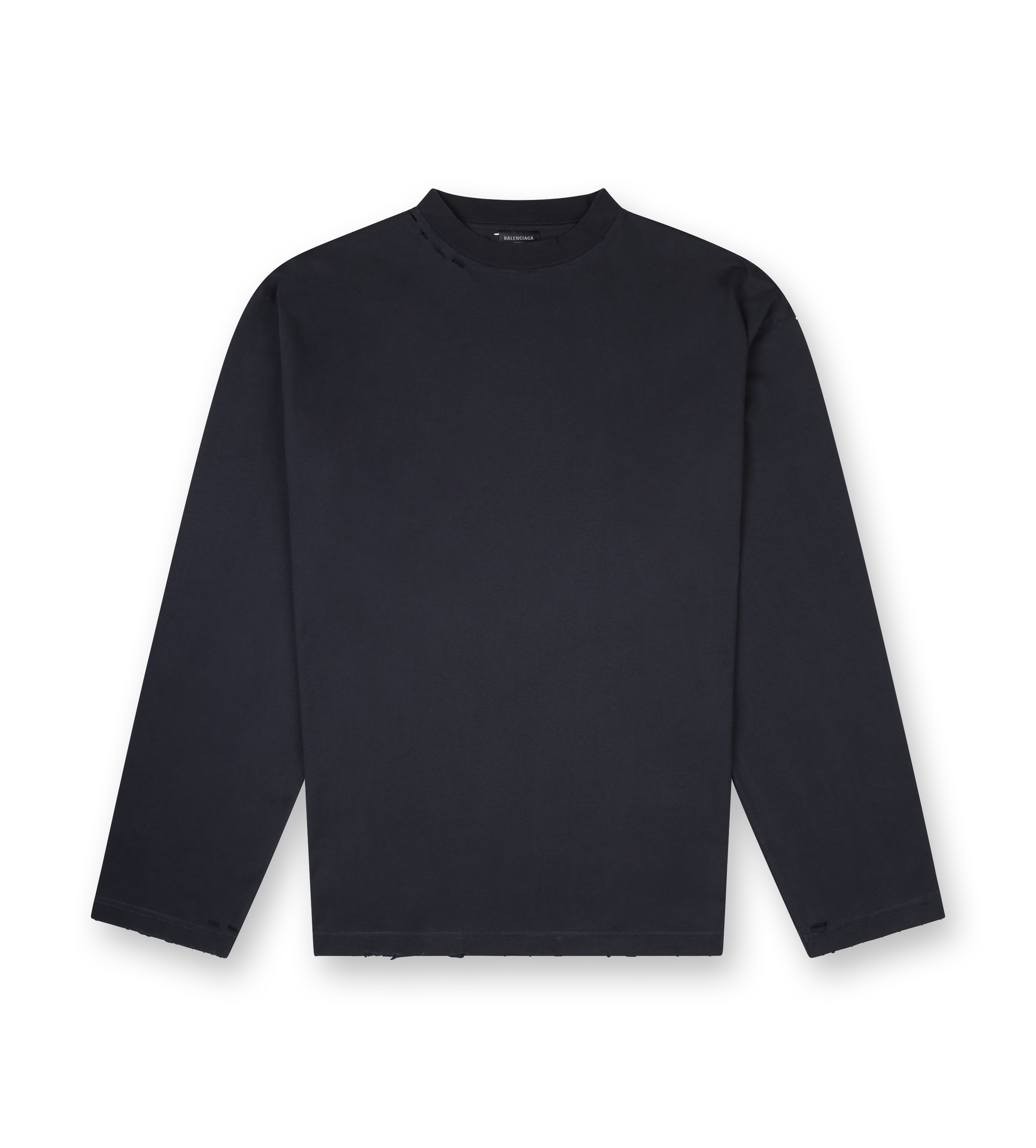 Security Tape Oversized Long Sleeve T-shirt in Faded Black