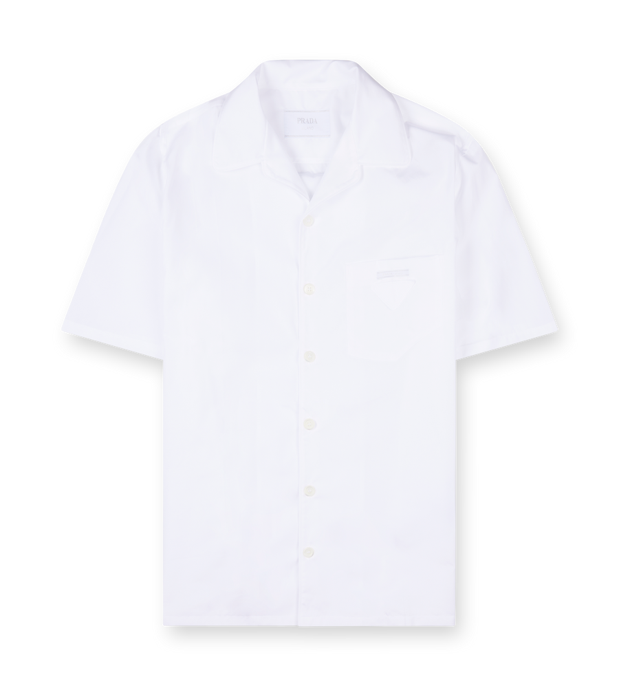 Prada Cotton Bowling Shirt White
