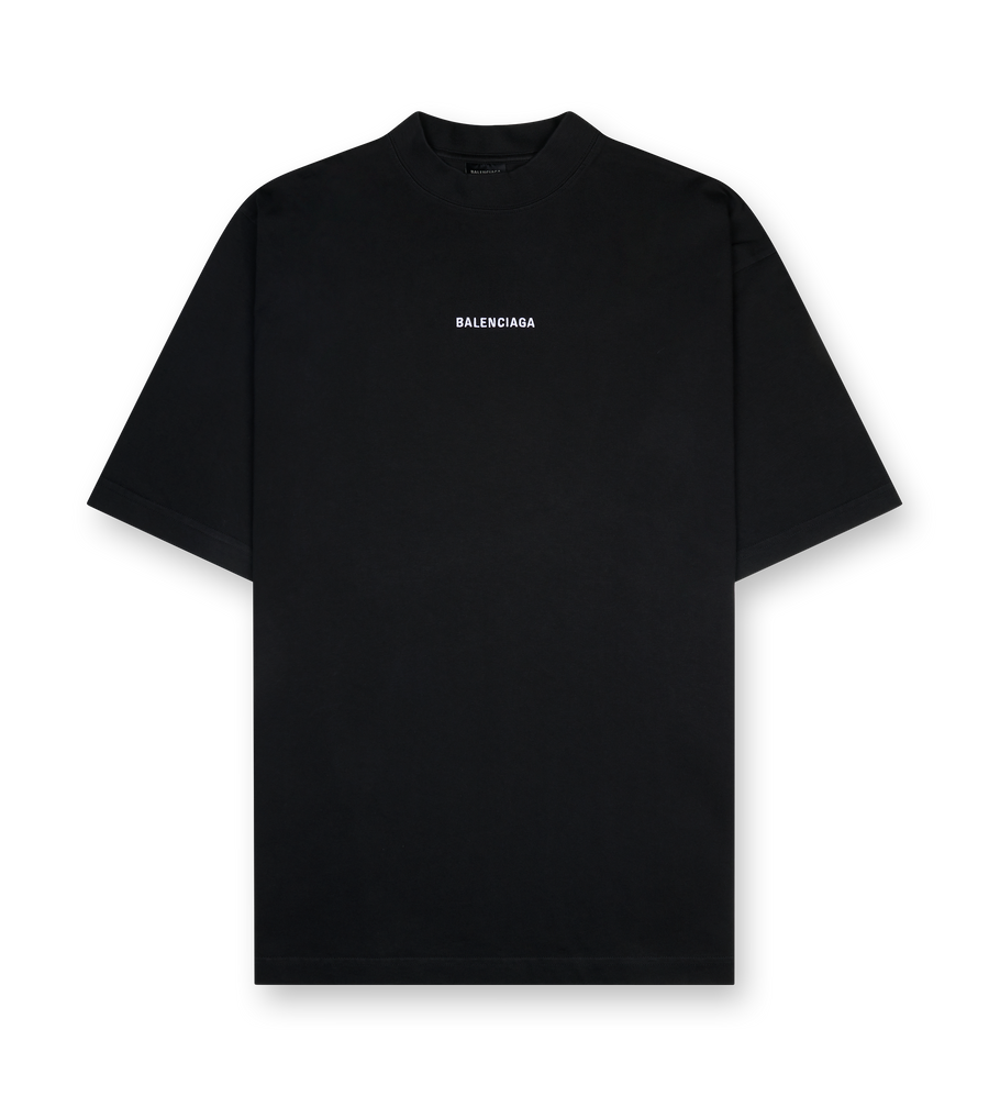 Balenciaga Back T-Shirt Medium Fit in black vintage jersey