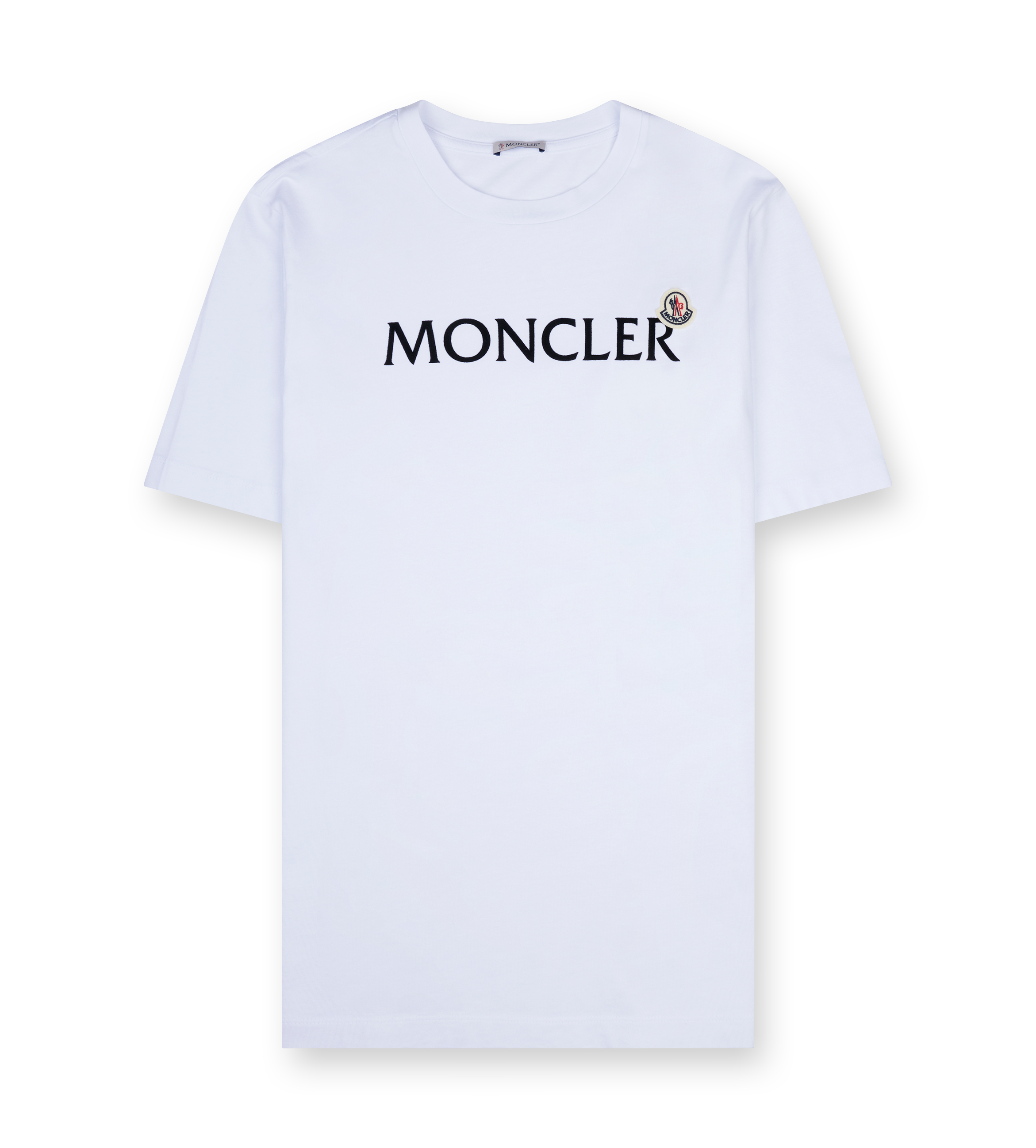 Moncler Flocked Logo Cotton T-Shirt in White
