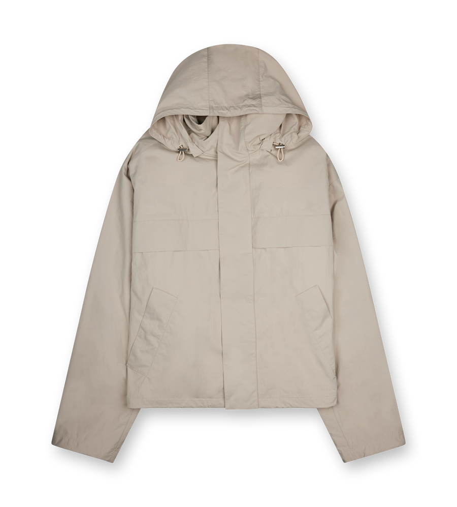 Bottega Veneta Hooded Light Jacket in Beige