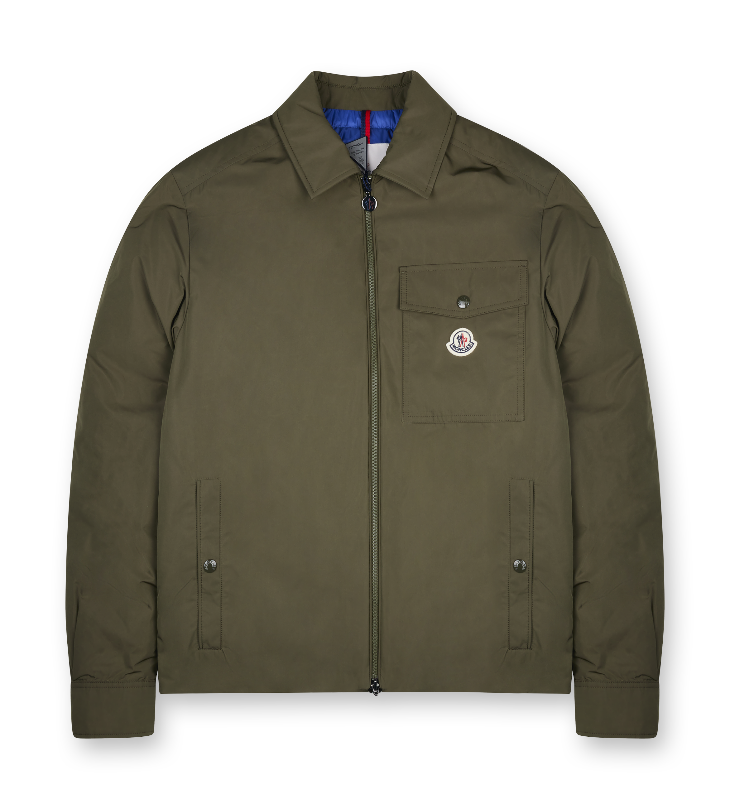 Moncler Vigeon Down Shirt Jacket in Olive Green