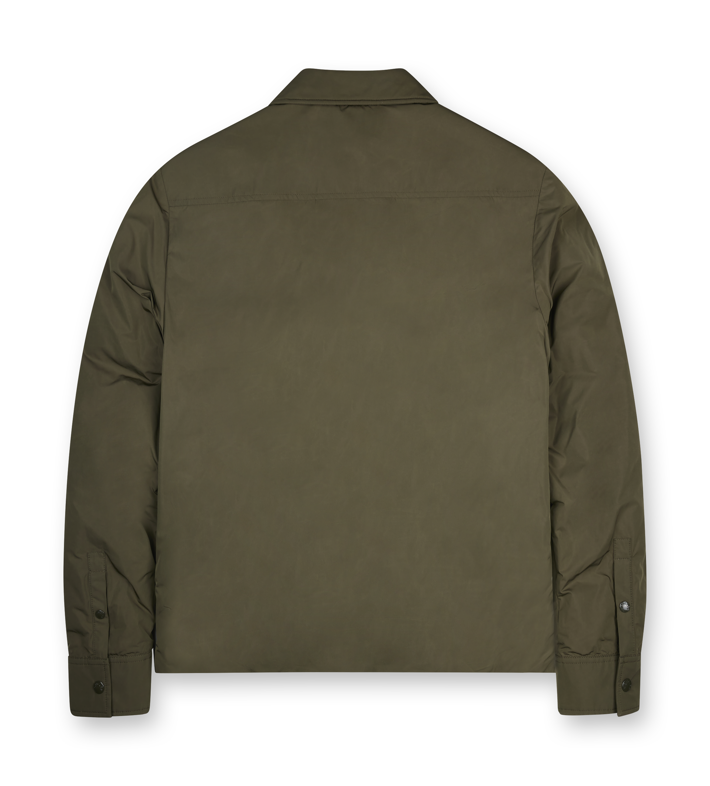 Moncler Vigeon Down Shirt Jacket in Olive Green