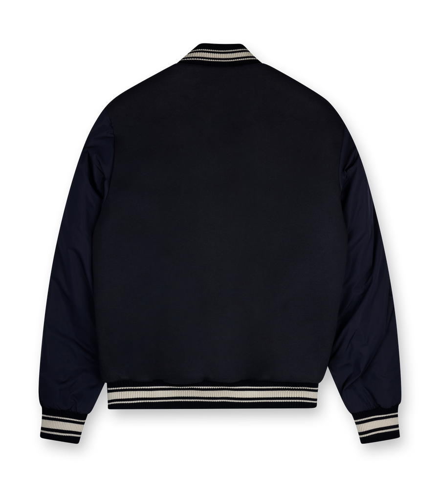 Moncler Vennes Reversible Down Bomber Jacket in Navy