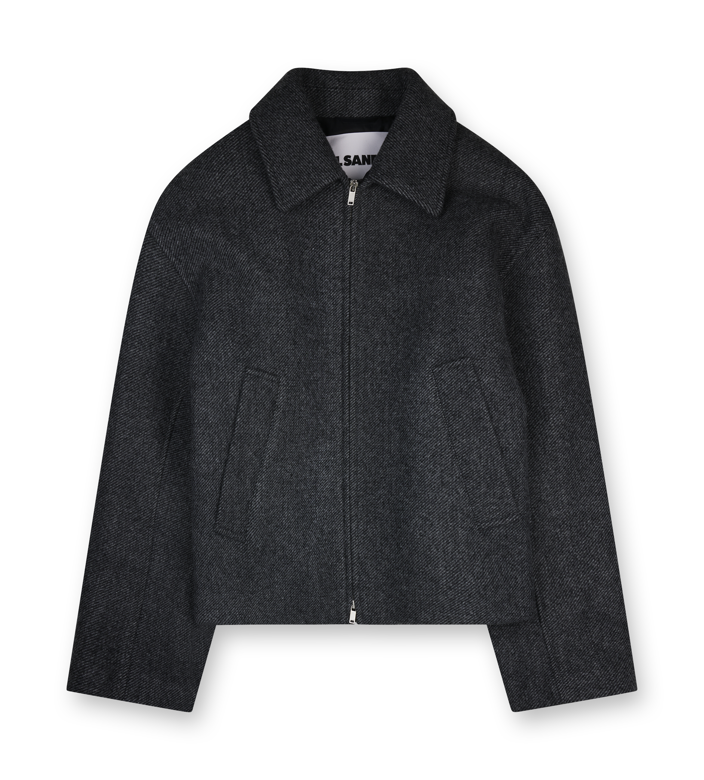 Jil Sander Wool Gabardine Padded Blouson in Grey Meteorite