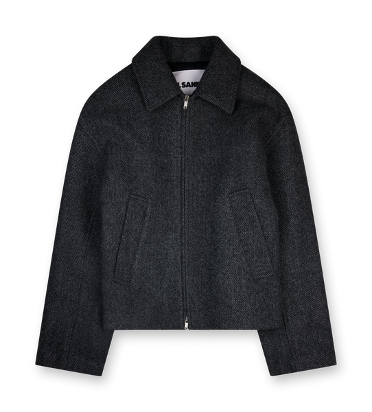 Jil Sander Wool Gabardine Padded Blouson in Grey Meteorite – FOUR