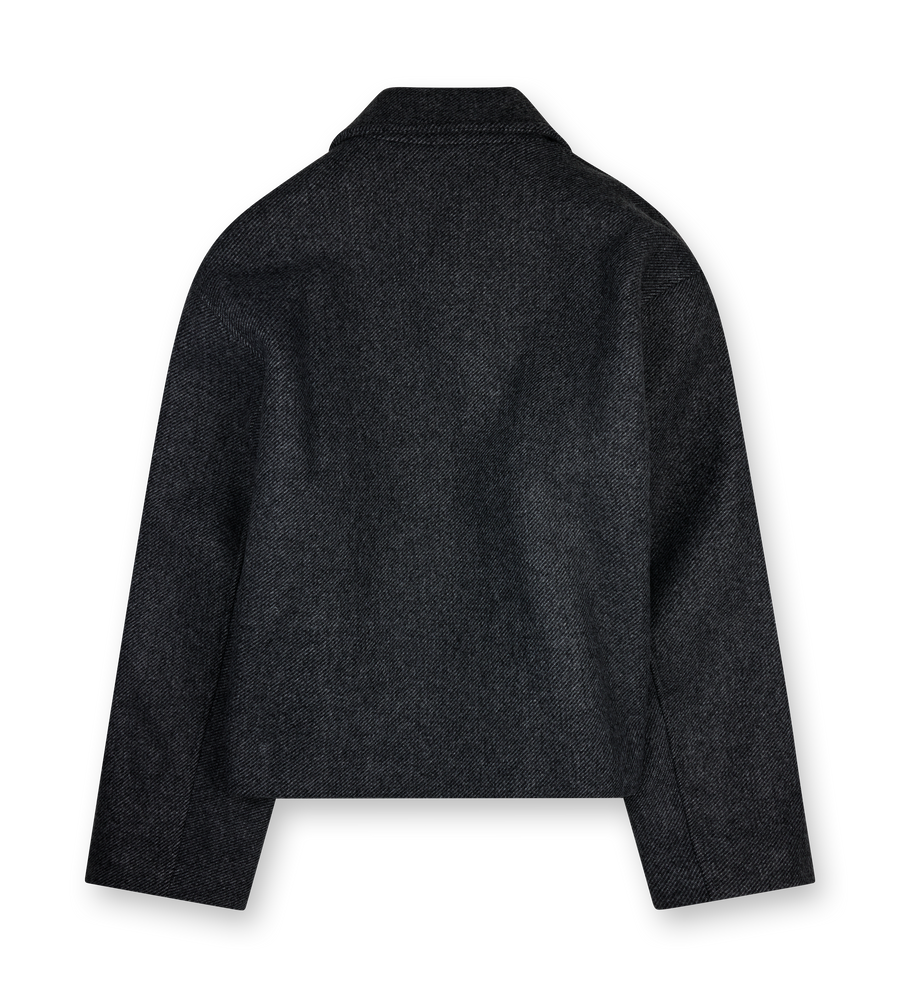 Jil Sander Wool Gabardine Padded Blouson in Grey Meteorite