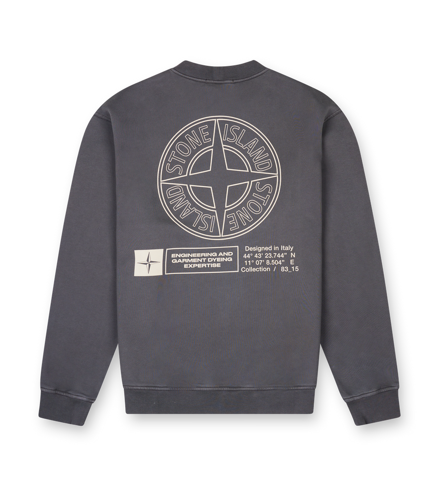 Stone Island Oversized-fit crewneck sweatshirt with 'Industrial Four' print