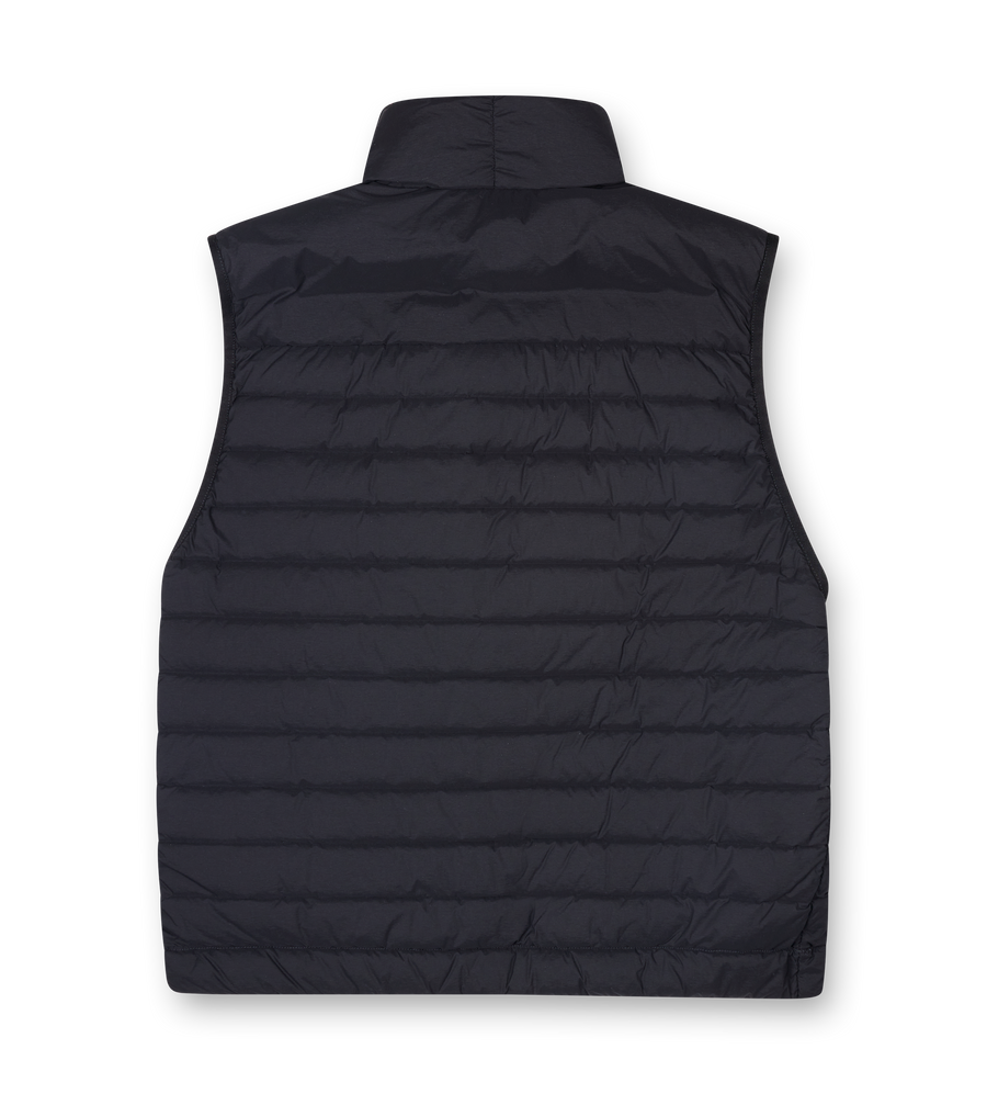 Stone Island Down vest with seamless feather tunnels and anti-drop in Black