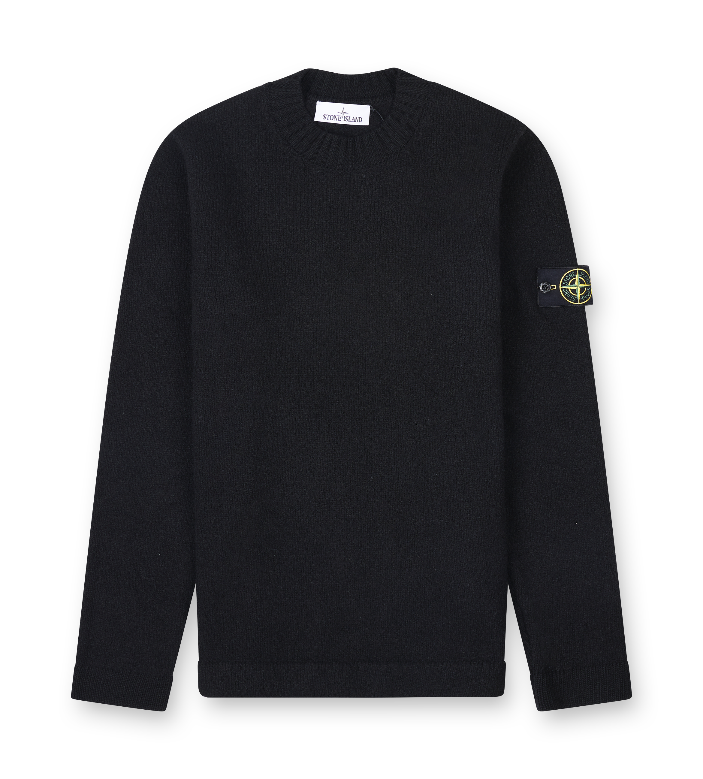 Stone Island Crewneck jumper with brushed texture in Black