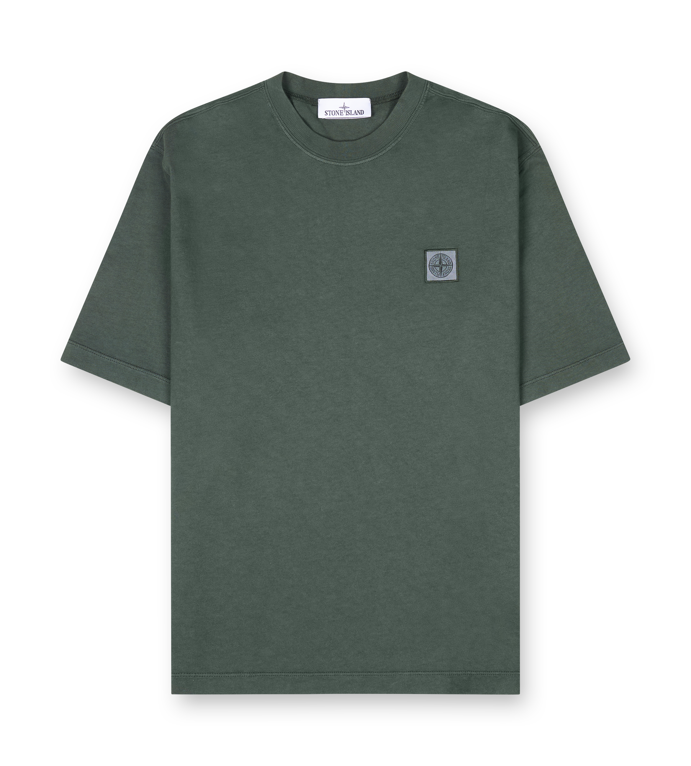 Stone Island Regular-fit short-sleeve T-shirt with Compass patch in Juniper