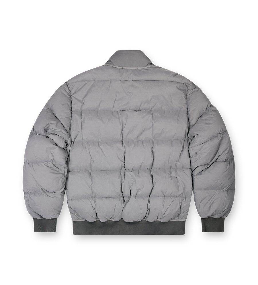 Stone Island Quilted Zip Front Bomber Jacket in Cement