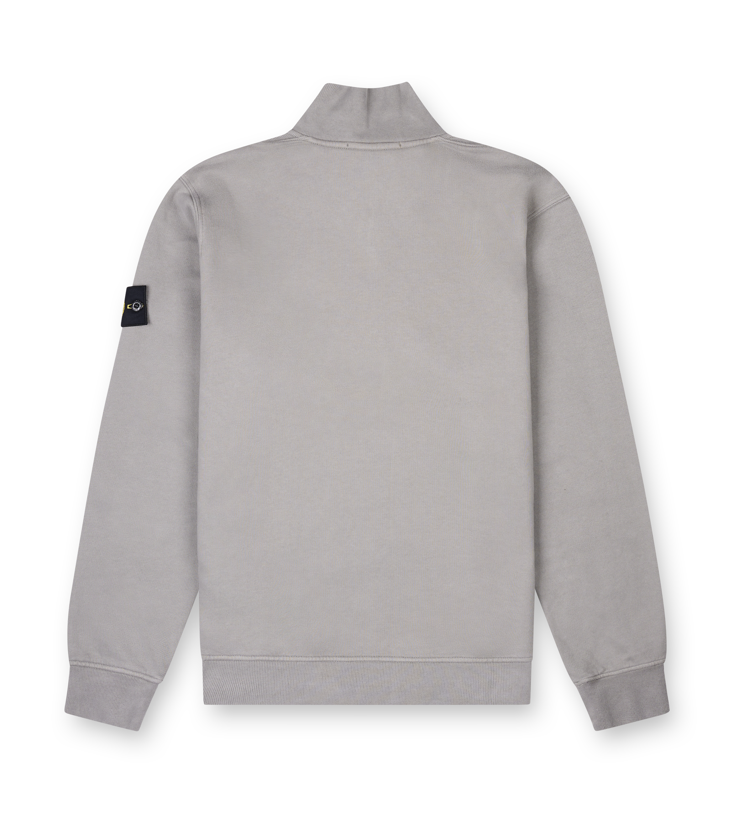 Stone Island Regular-fit half-zip sweatshirt with ribbed inlays in Cement