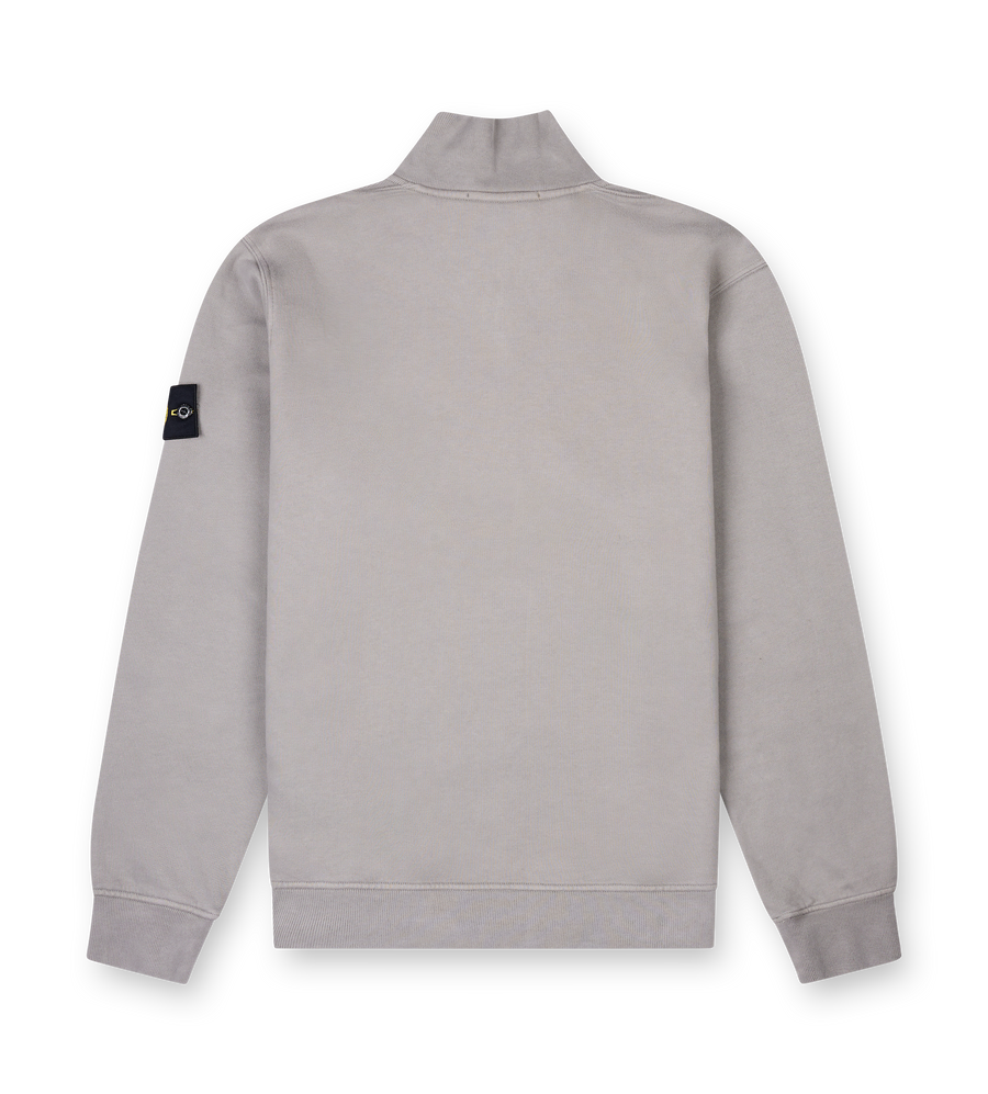Stone Island Regular-fit half-zip sweatshirt with ribbed inlays in Cement