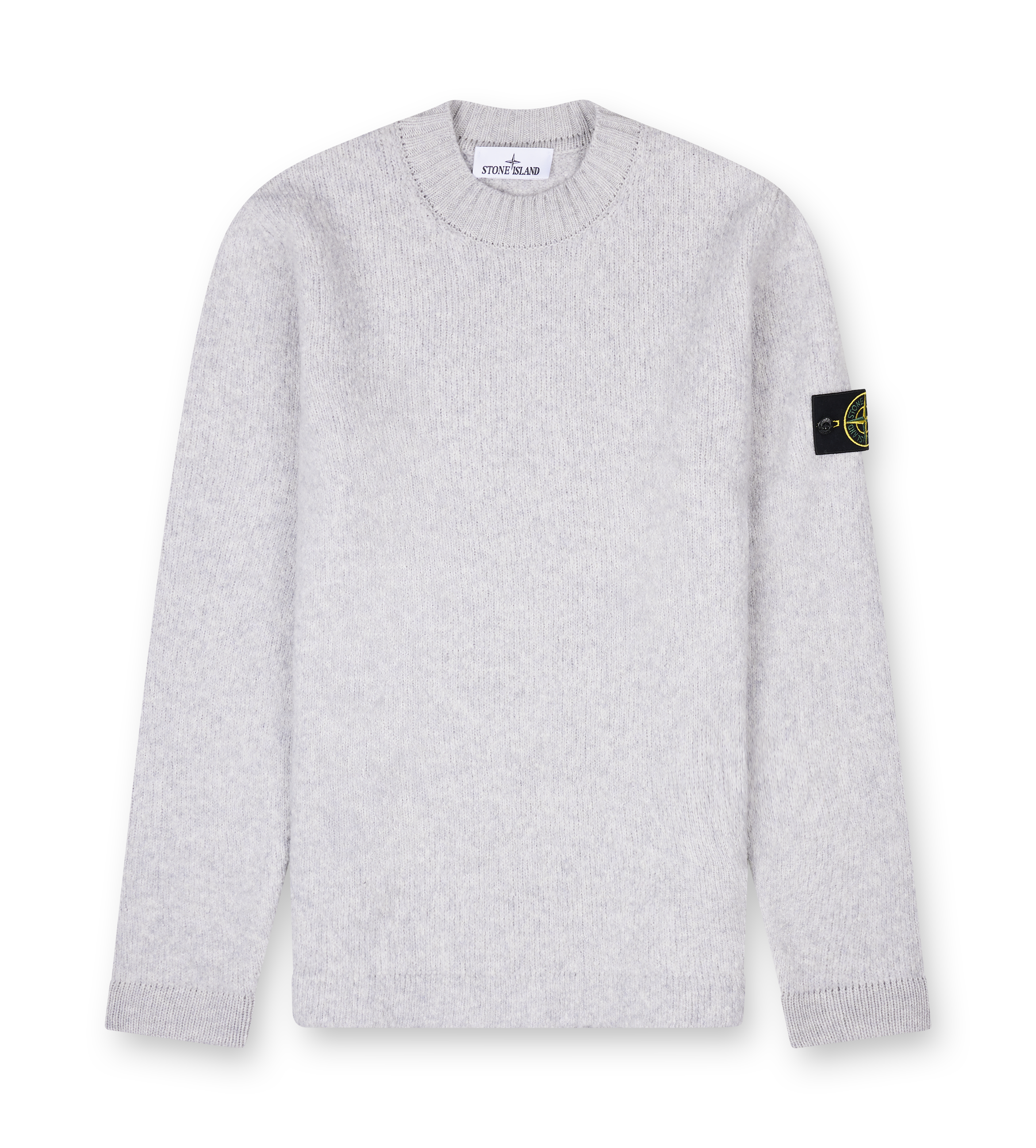 Stone Island Crewneck jumper with brushed texture in Melange Grey