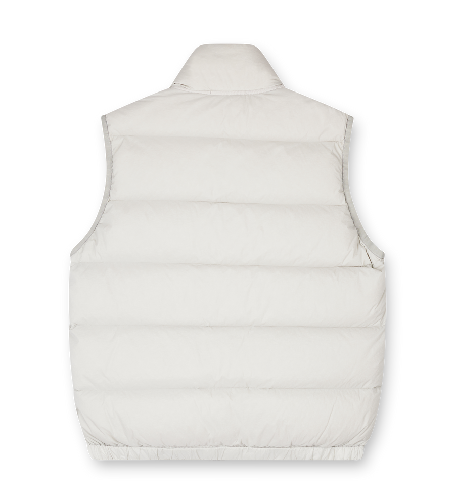 Stone Island Down vest with seamless feather tunnels and anti-drop in Pearl Grey