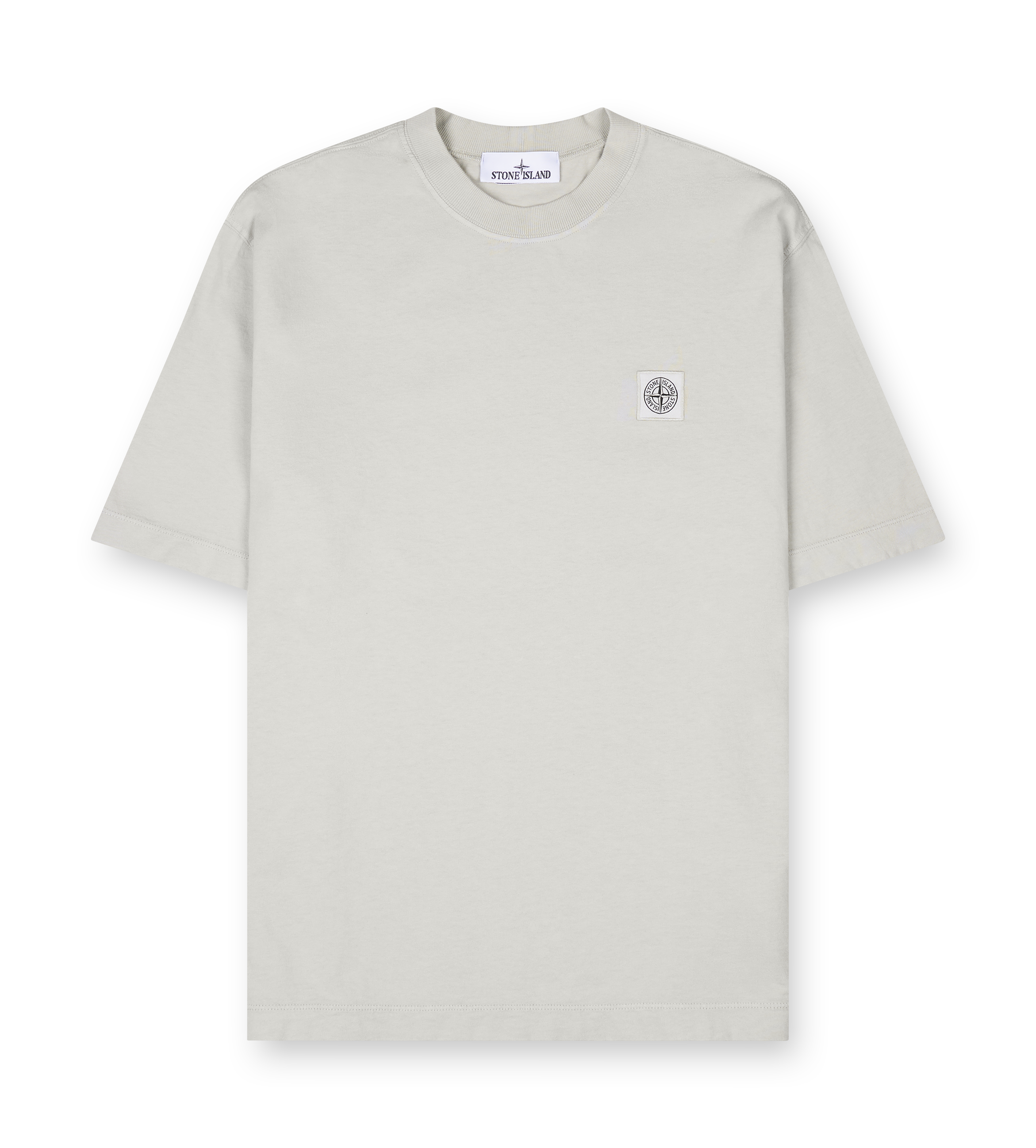 Stone Island Regular-fit short-sleeve T-shirt with Compass patch in Pearl Grey