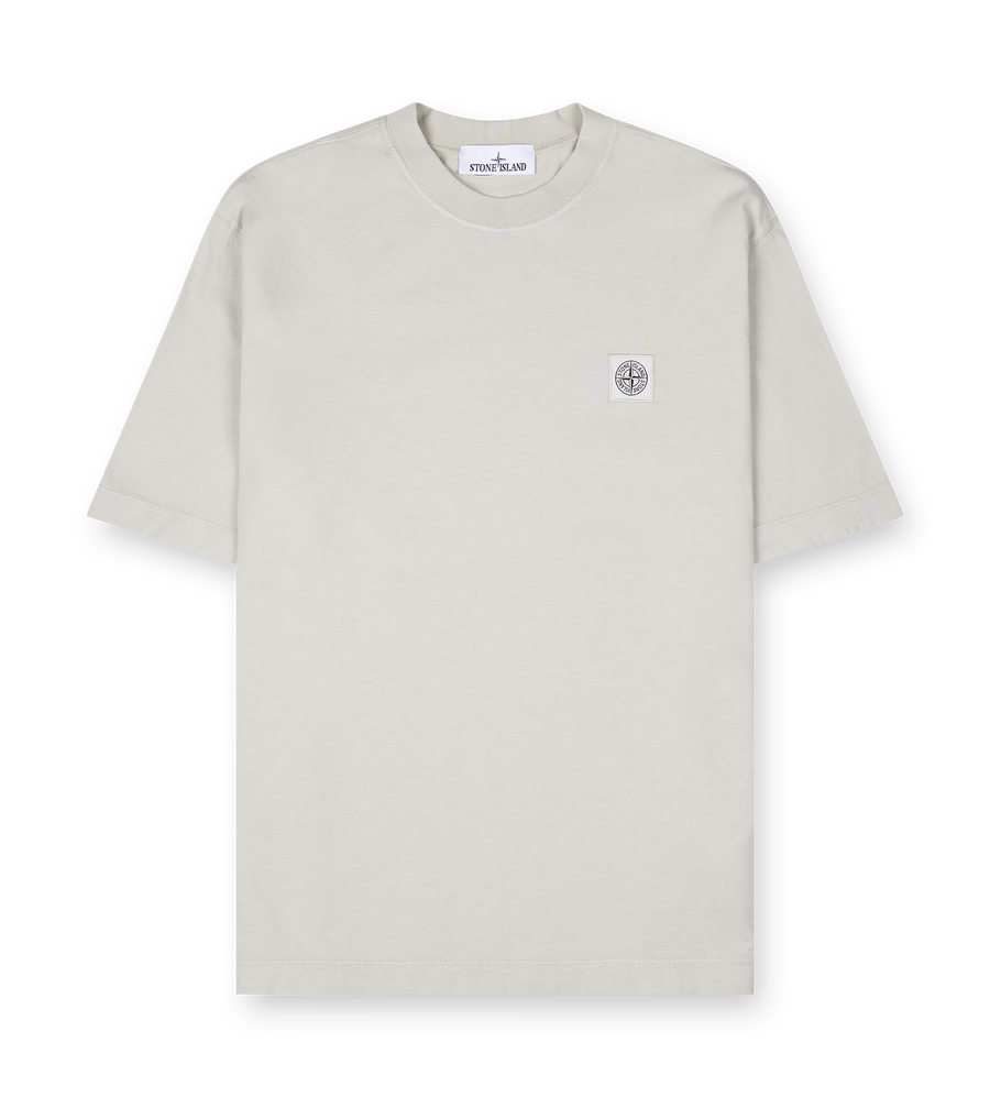 Stone Island Regular-fit short-sleeve T-shirt with Compass patch in Pearl Grey