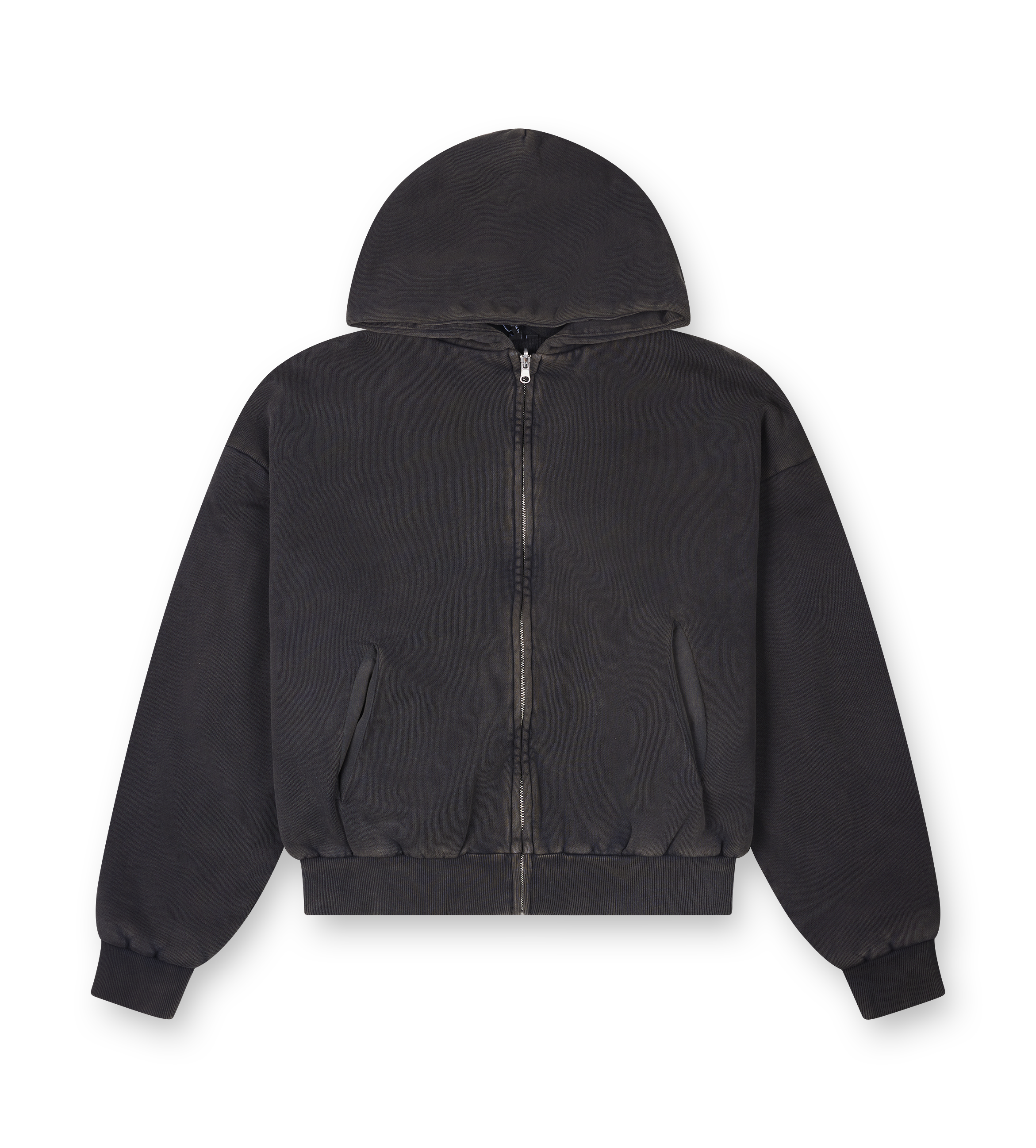 Entire Studios Zipped Hoodie in Washed Black
