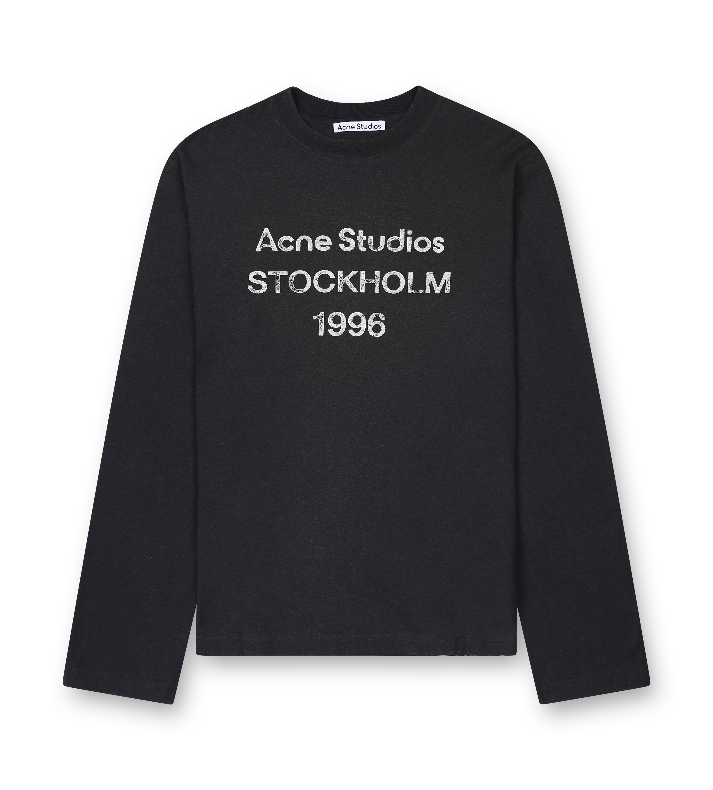 Acne Studio L/S Logo T-Shirt in Faded Black