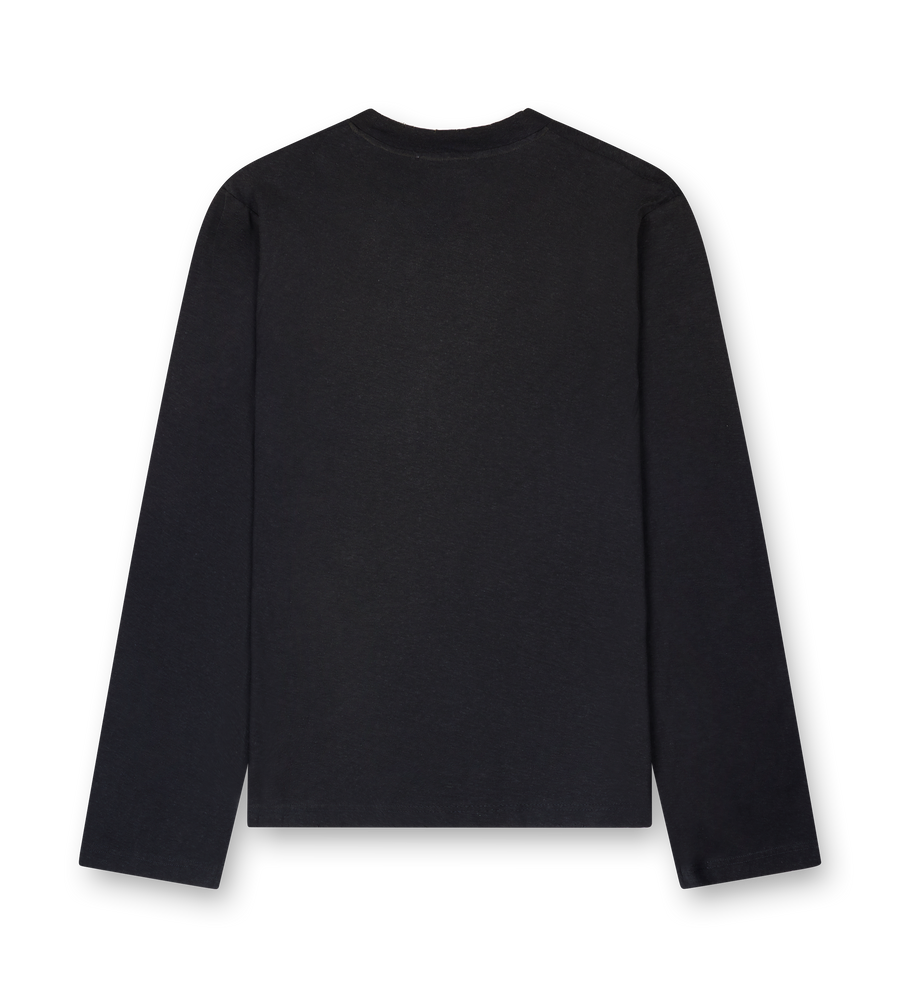 Acne Studio L/S Logo T-Shirt in Faded Black
