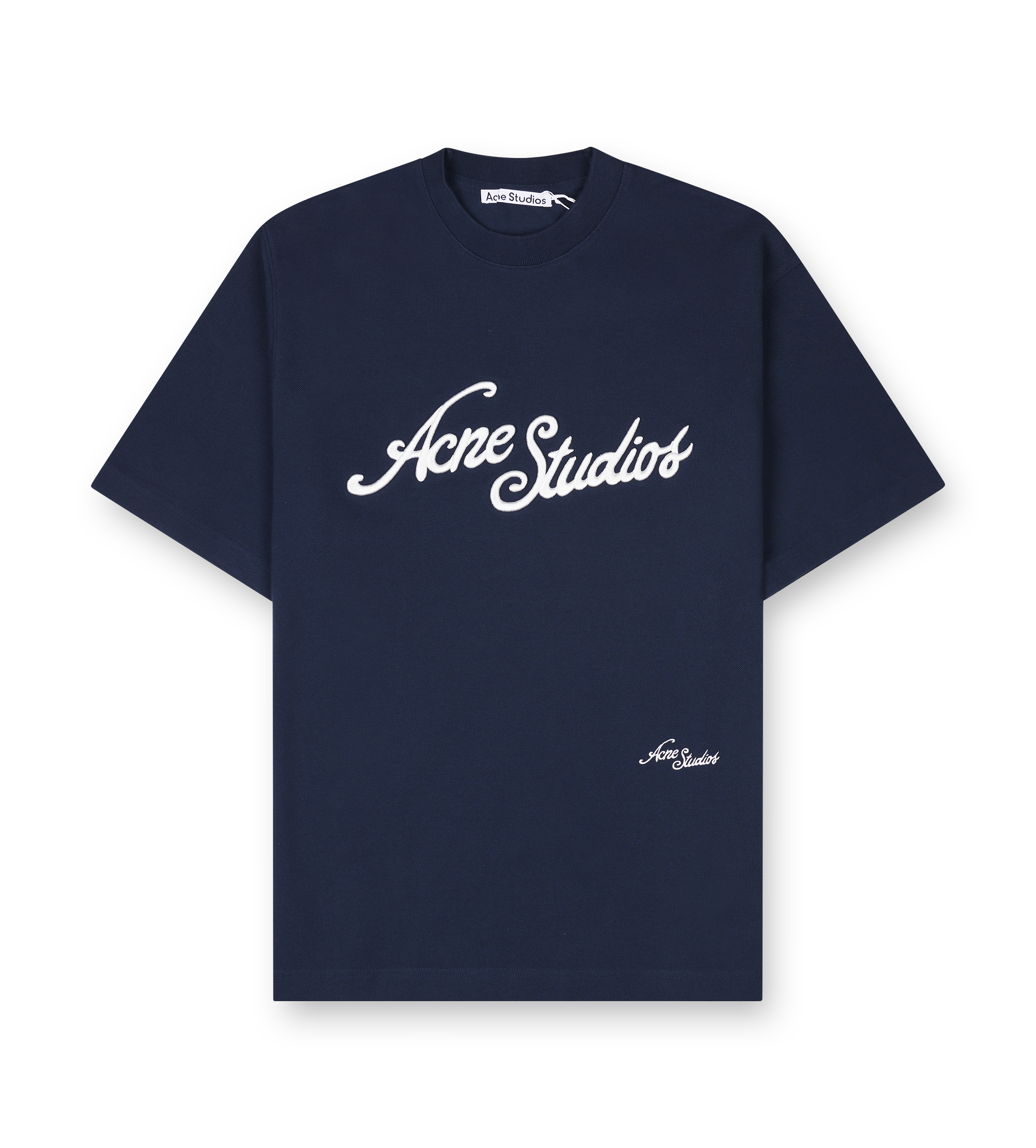 Acne Studio S/S Logo T-Shirt in Deep Blue