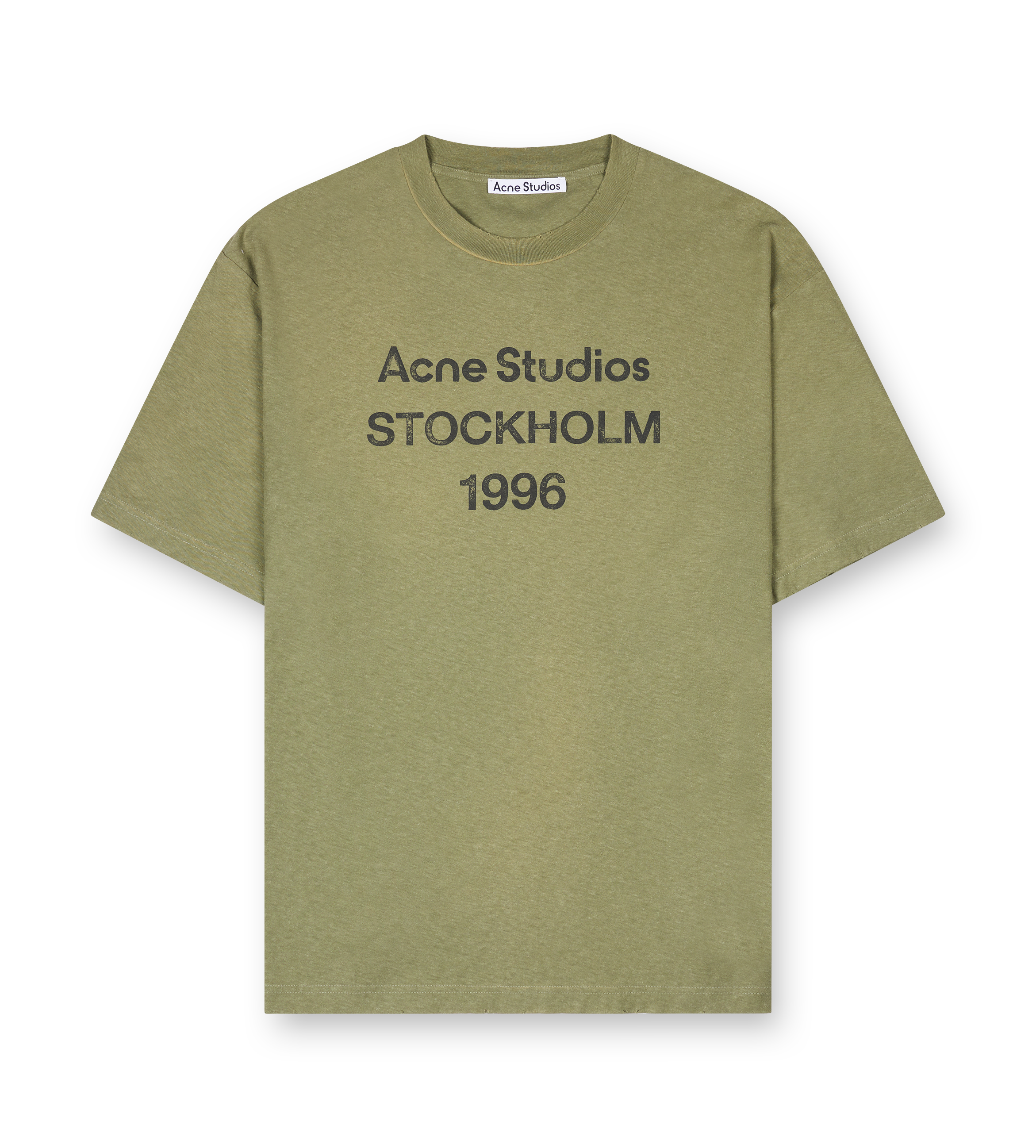 Acne Studio S/S Logo T-Shirt in Olive Green
