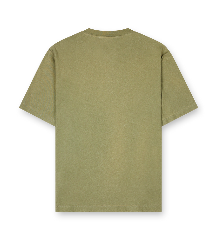Acne Studio S/S Logo T-Shirt in Olive Green