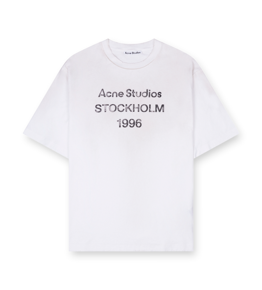 Acne Studio S/S Logo T-Shirt in Dusty White