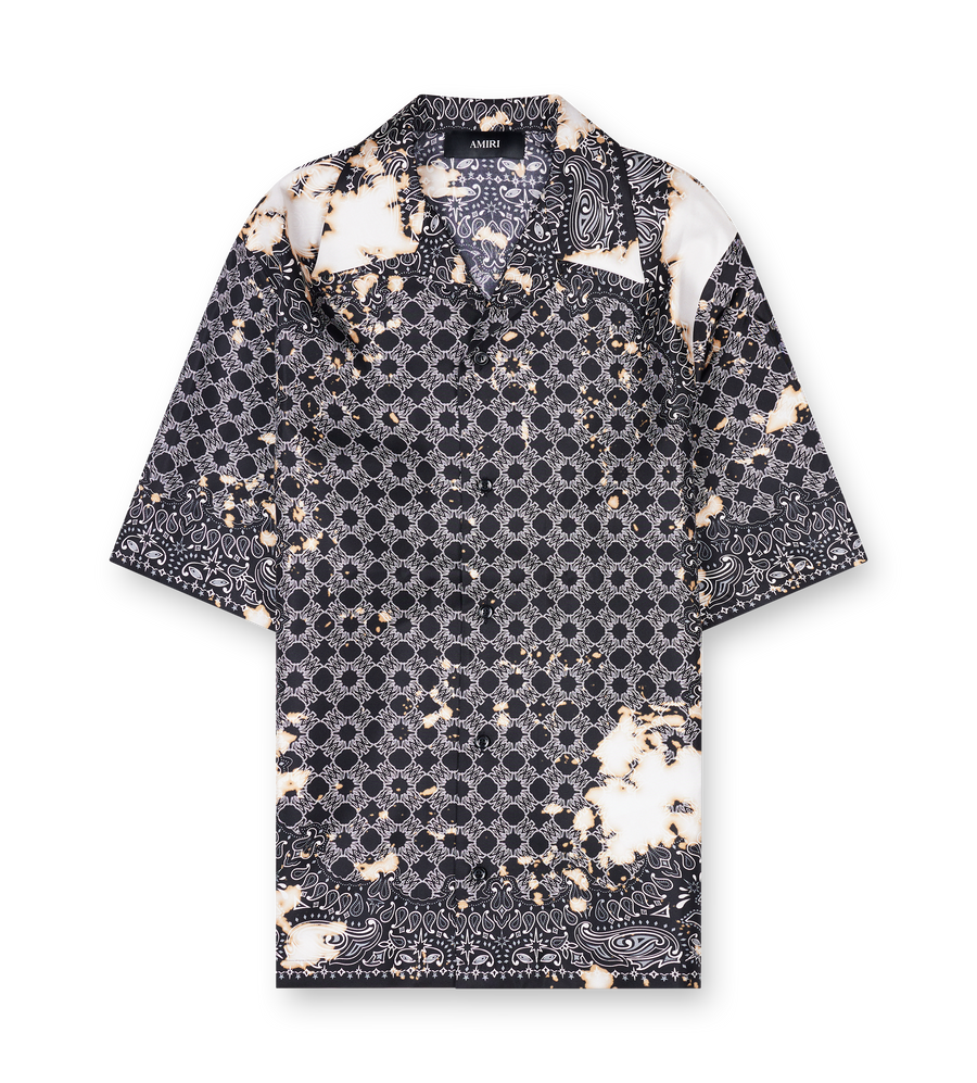 Amiri Bowling Shirt Bleach Bandana in Black
