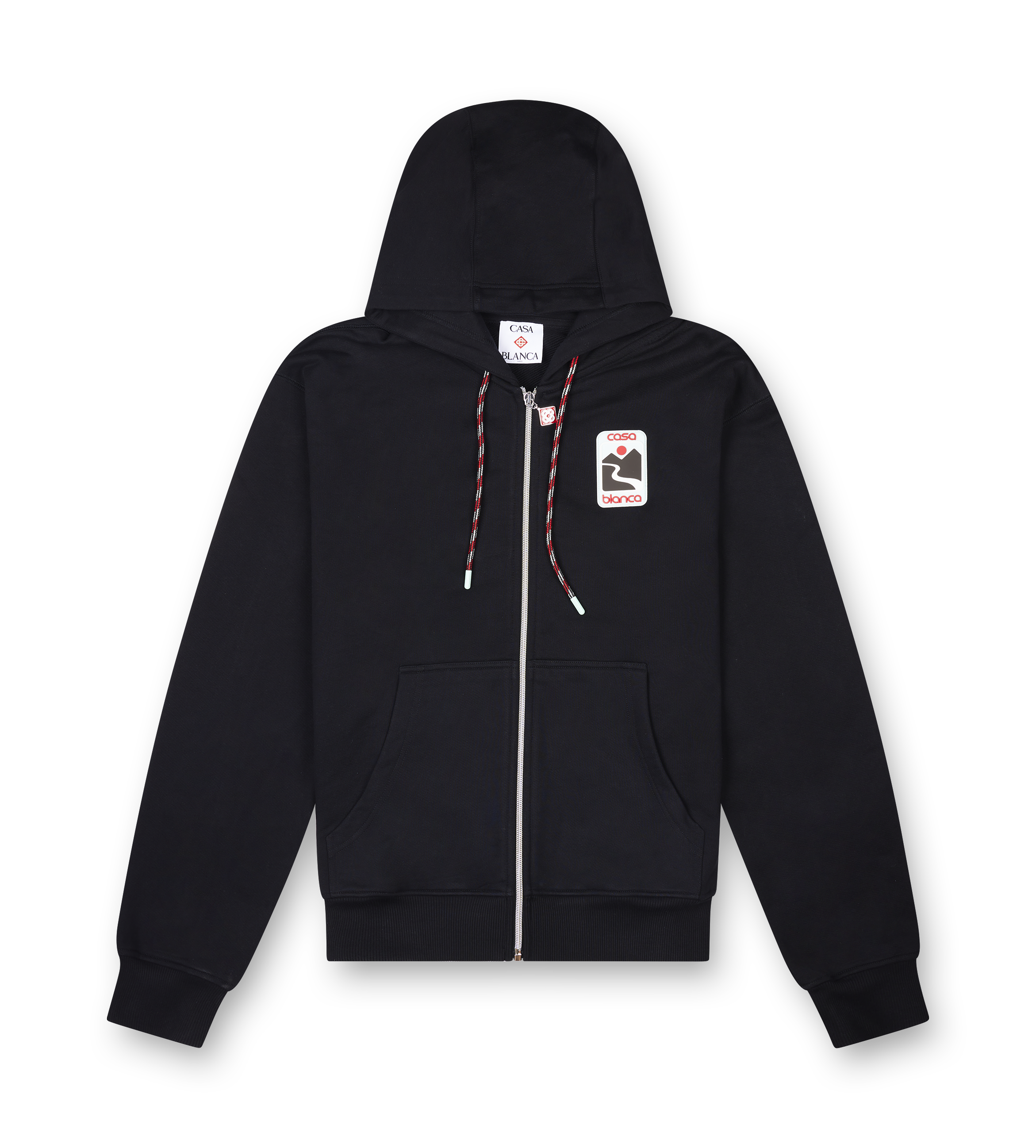 Casablanca Sunset valley Zip Hooded Sweatshirt in Black