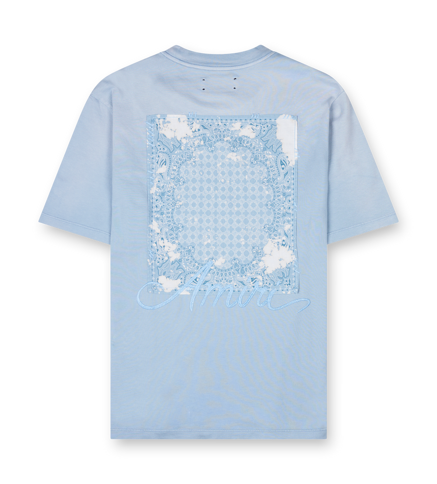 Amiri Bleach Bandana Patch T-shirt in Ashley Blue