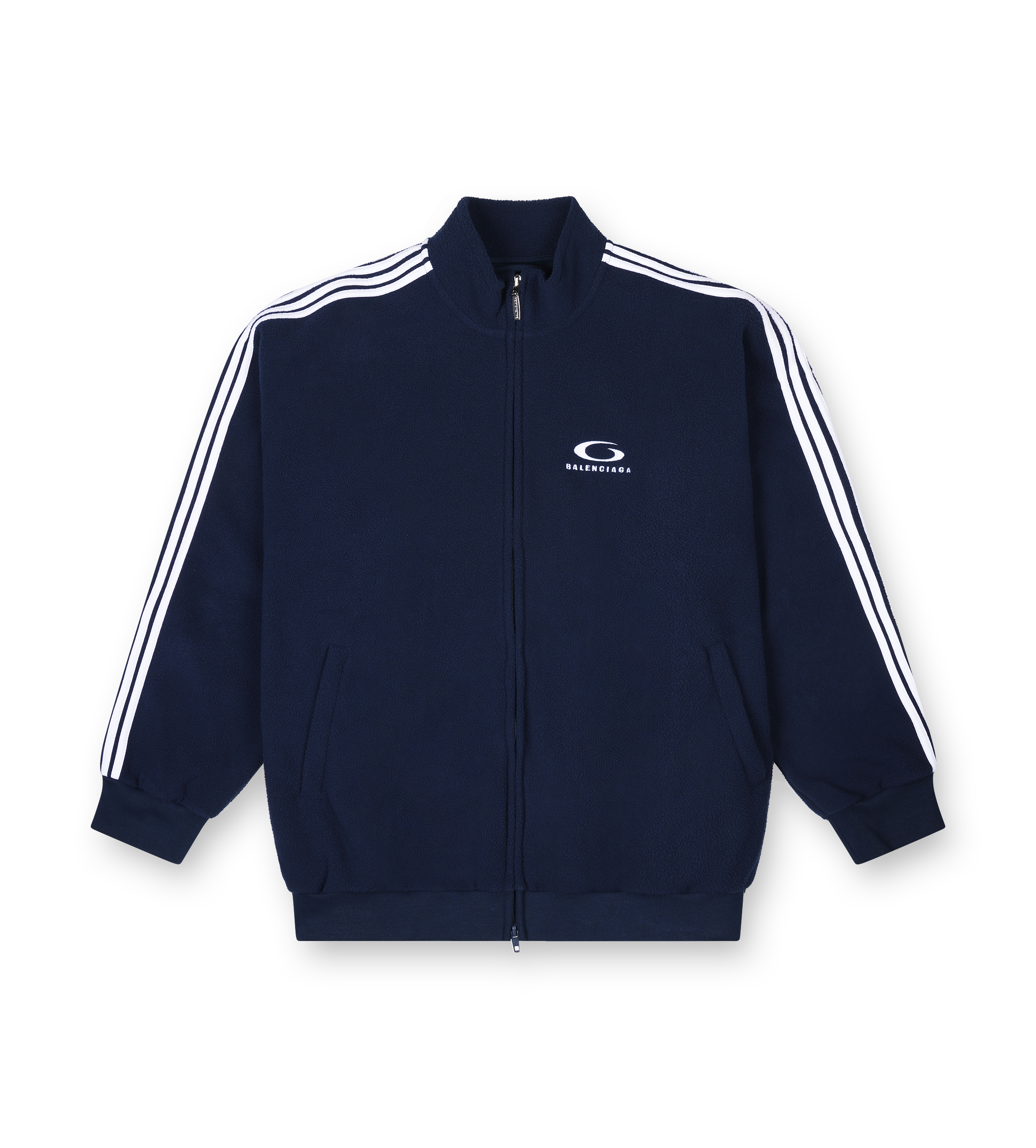 Balenciaga Loop Sports Icon Zip-Up Jacket in Navy and White