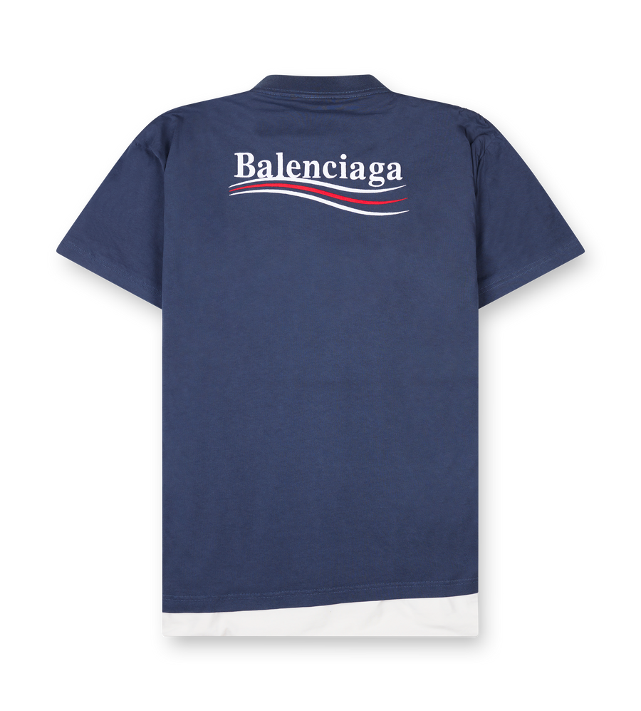 Balenciaga Political Campaign Double T-Shirt in Navy