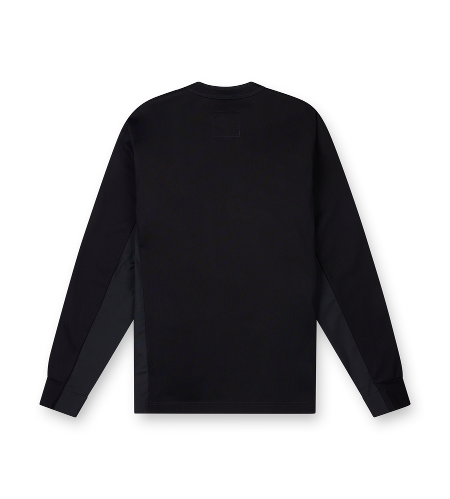Sacai Suiting x Cotton Jersey L/S T-Shirt in Black