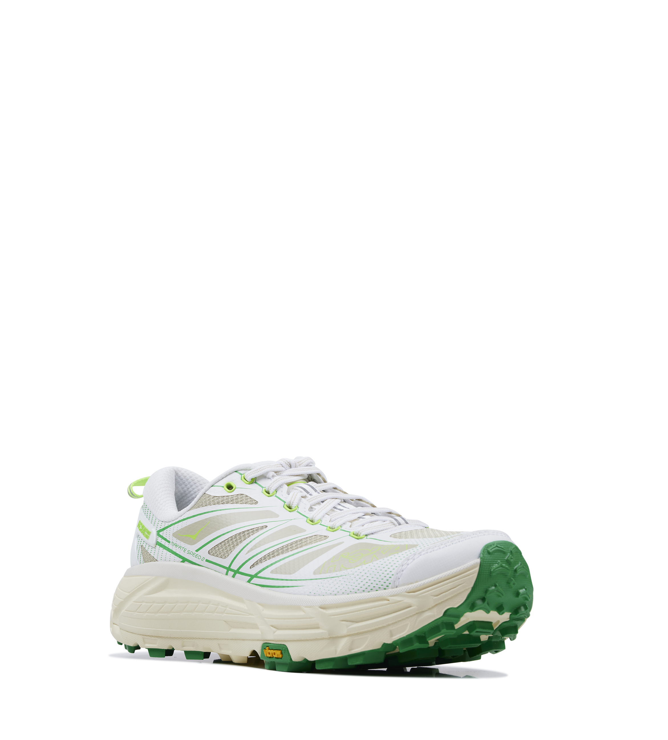 Hoka Mafate Speed 2 Sneakers in White / Fresh Cut Grass