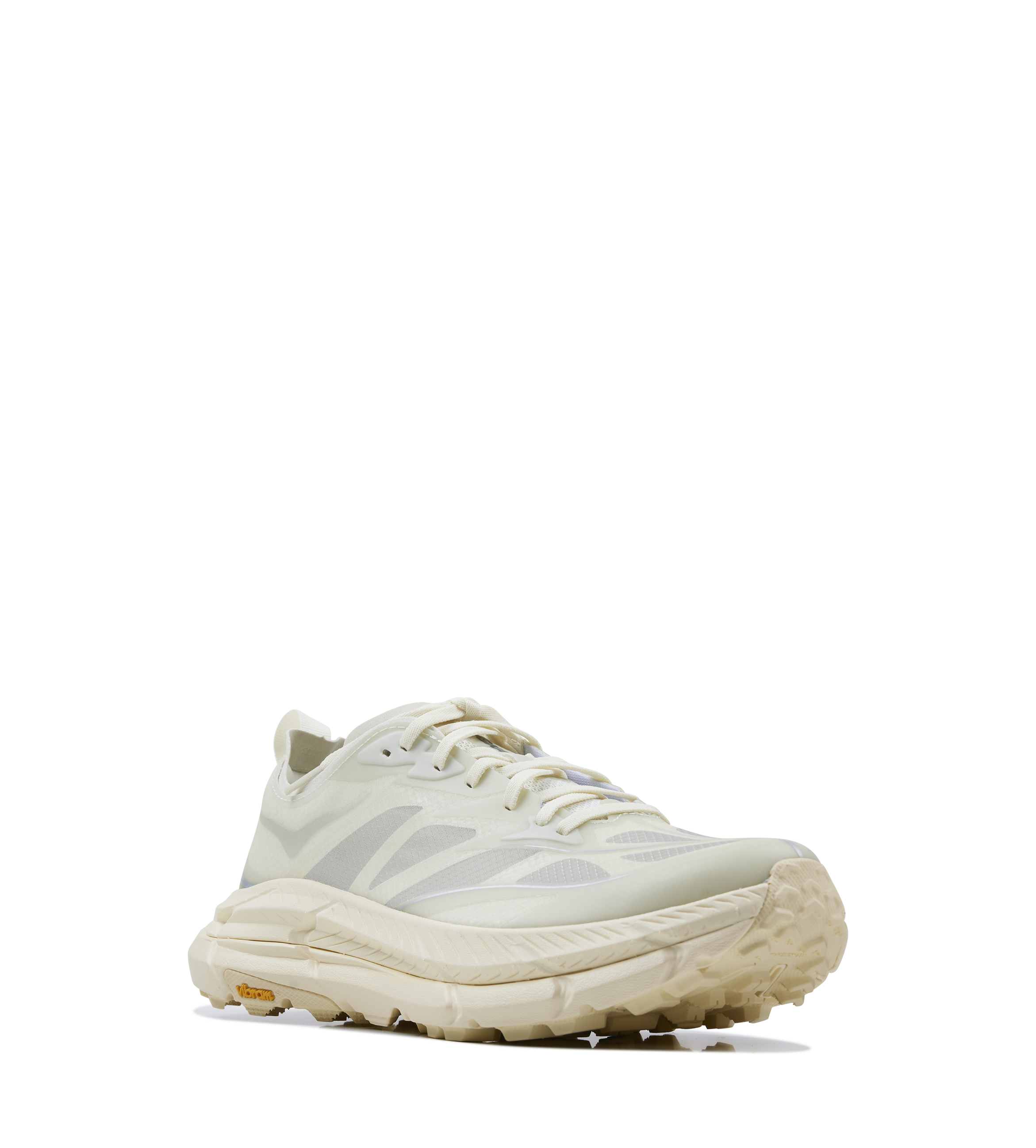 Hoka Mafate Speed 4 Sneakers in Truffle Salt / Vintage Yellow