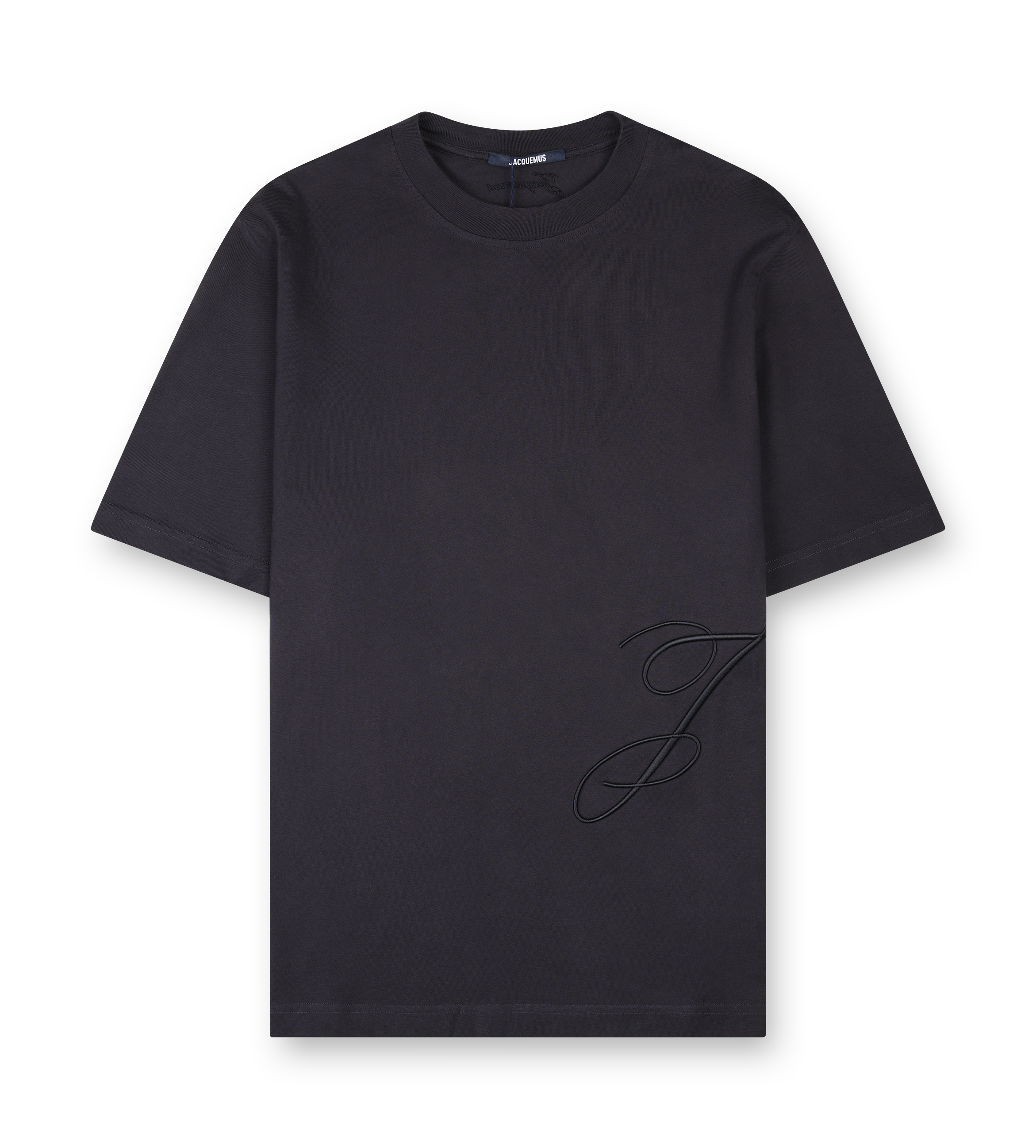 Embroidered Logo Cotton T-shirt Dark Navy