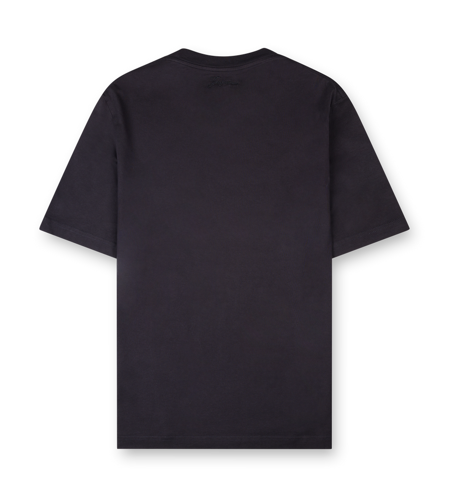 Embroidered Logo Cotton T-shirt Dark Navy