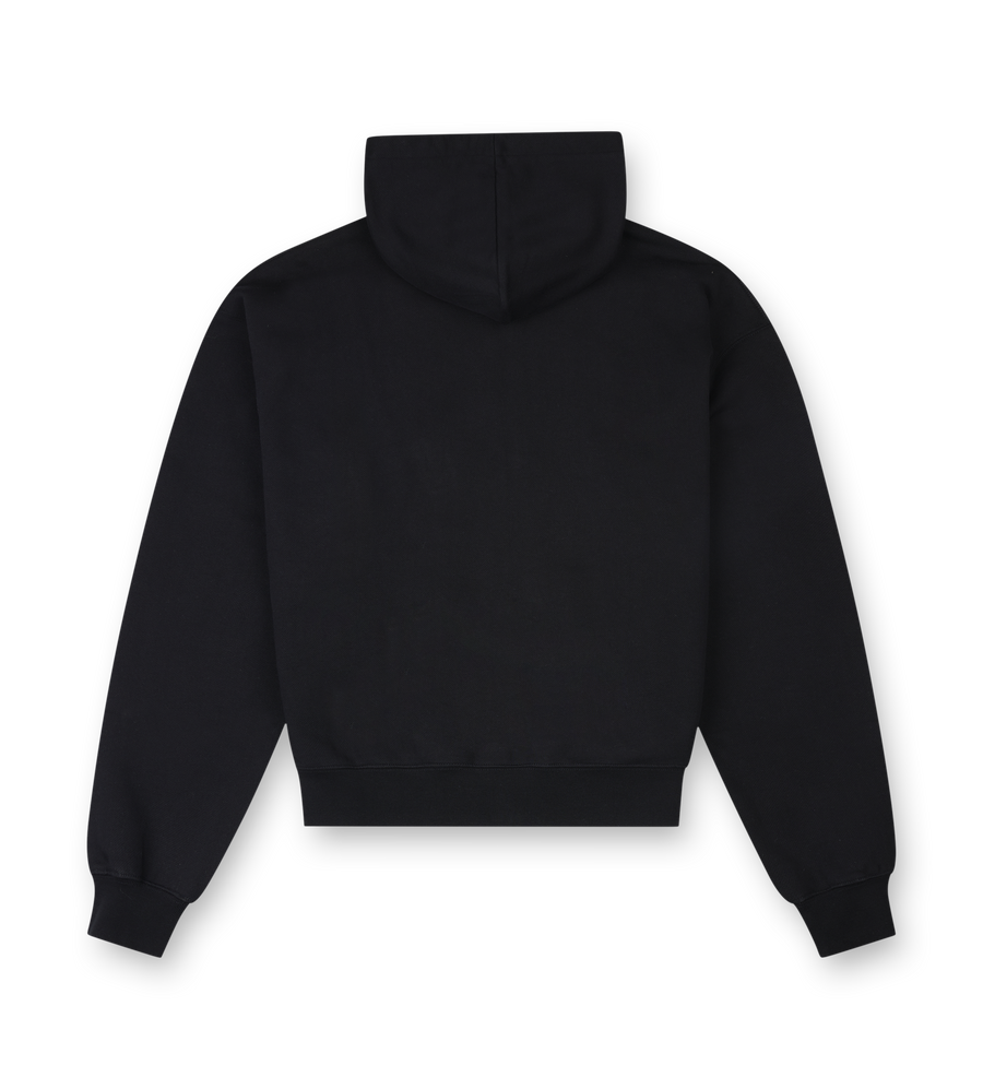 The Gros Grain Zipped Hoodie Black